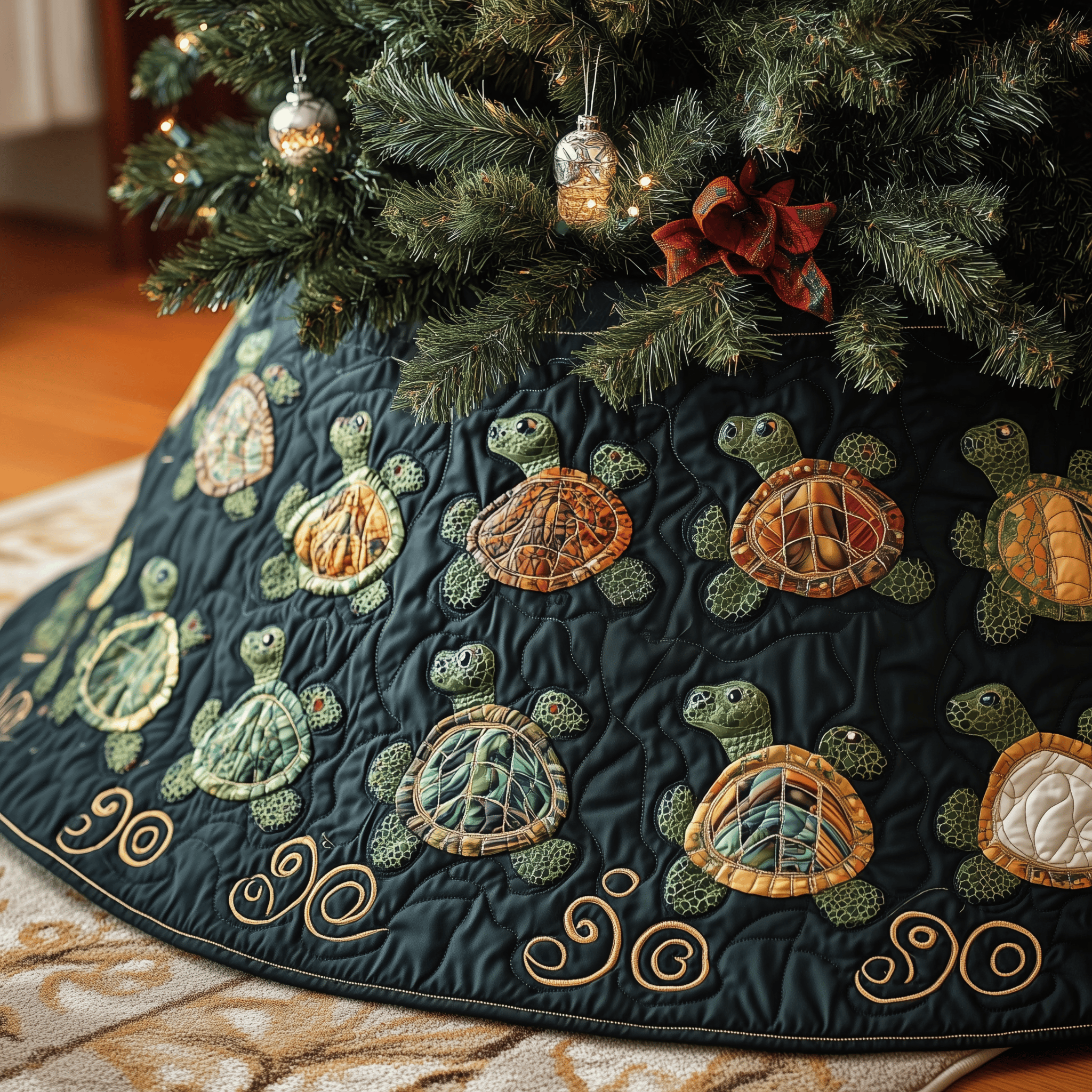 Turtle Quilted Tree Skirt Feel the Essence of Christmas with a Perfect Tree Skirt Turtle Quilted Tree Skirt Feel the Essence of Christmas with a Perfect Tree Skirt