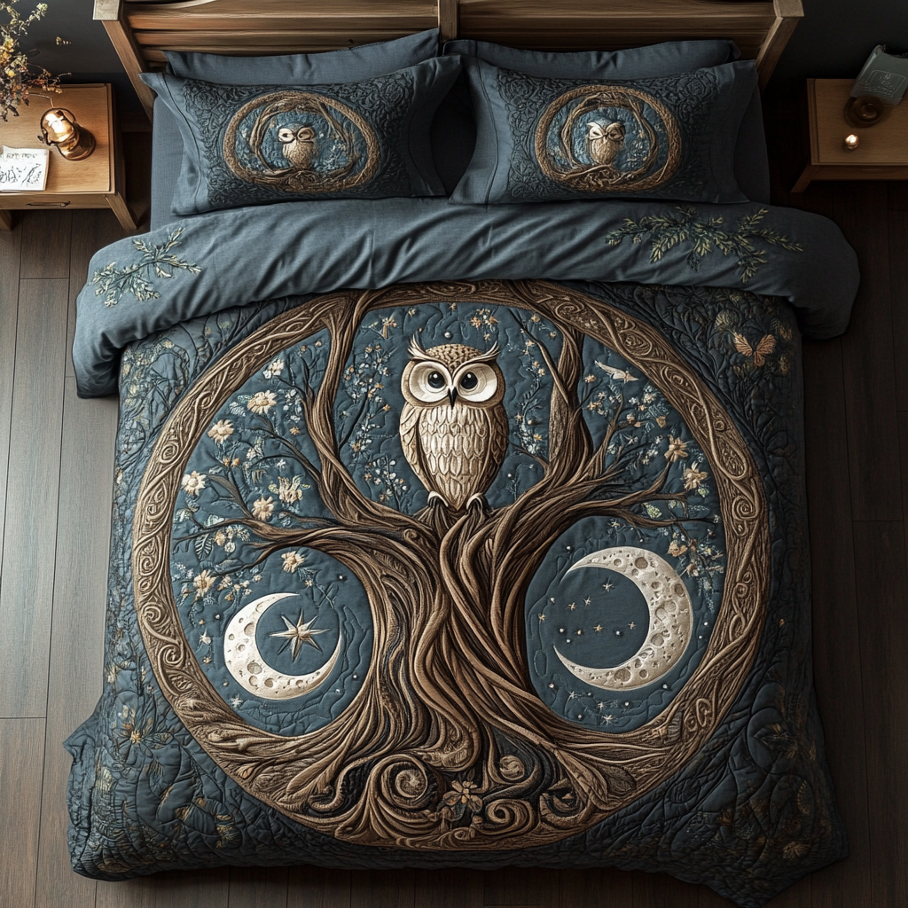 Twilight Wings Quilted Bedding Set Owl Themed Gifts Twilight Wings Quilted Bedding Set Owl Themed Gifts