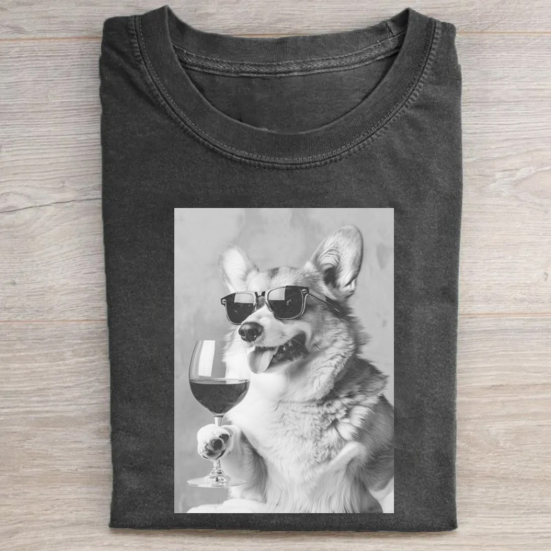 Unique Corgi Drinking Wines T-shirt Gifts For Father's Day From Daughter Unique Corgi Drinking Wines T-shirt Gifts For Father's Day From Daughter