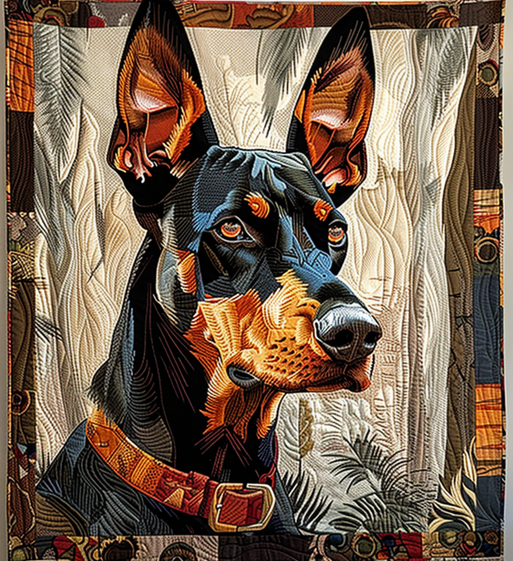 Urban Elite Doberman Quilted Blanket Unique Christmas Gifts Urban Elite Doberman Quilted Blanket Unique Christmas Gifts