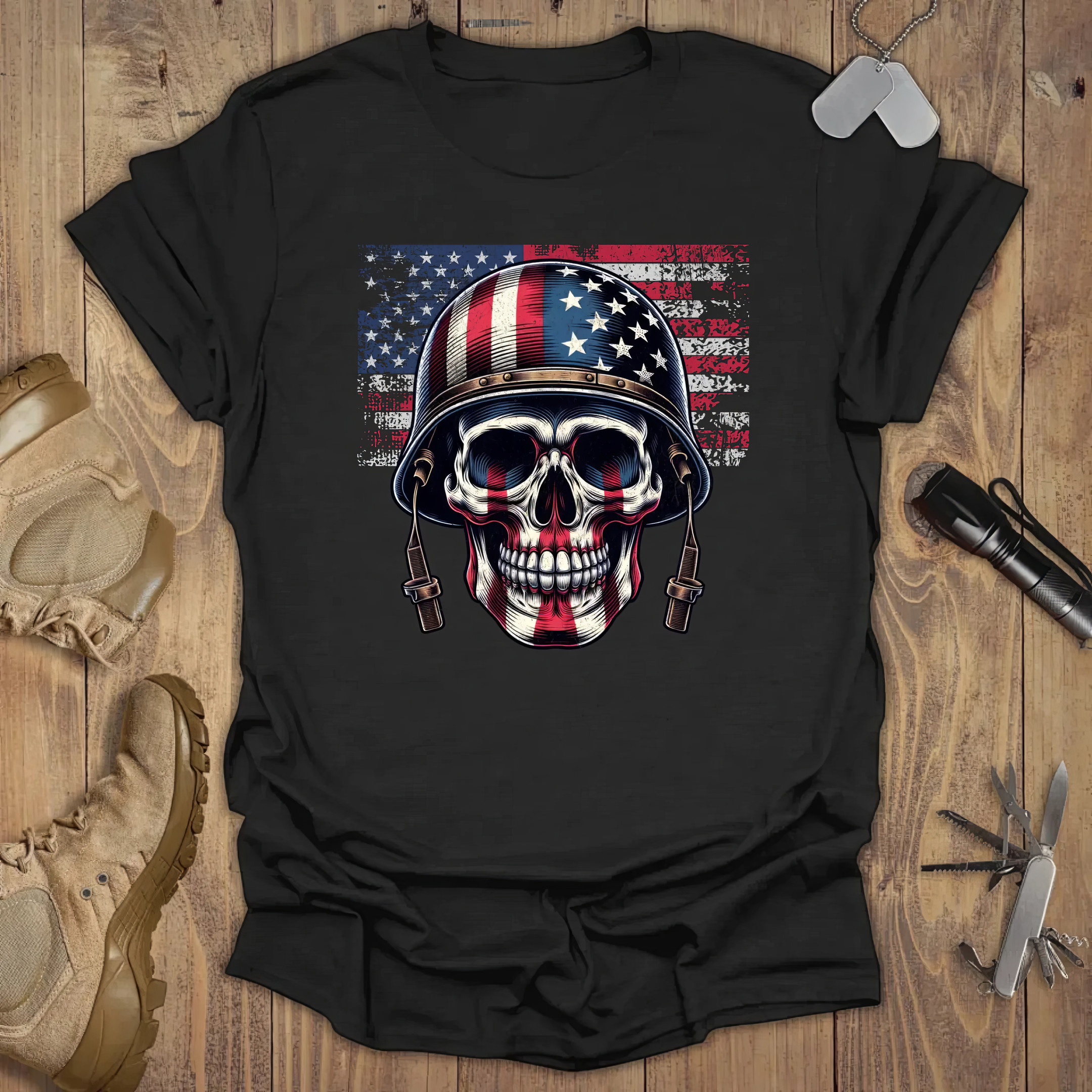 USA Skull T-Shirt Patriotic Apparel Veterans Day Gifts For Dad USA Skull T-Shirt Patriotic Apparel Veterans Day Gifts For Dad