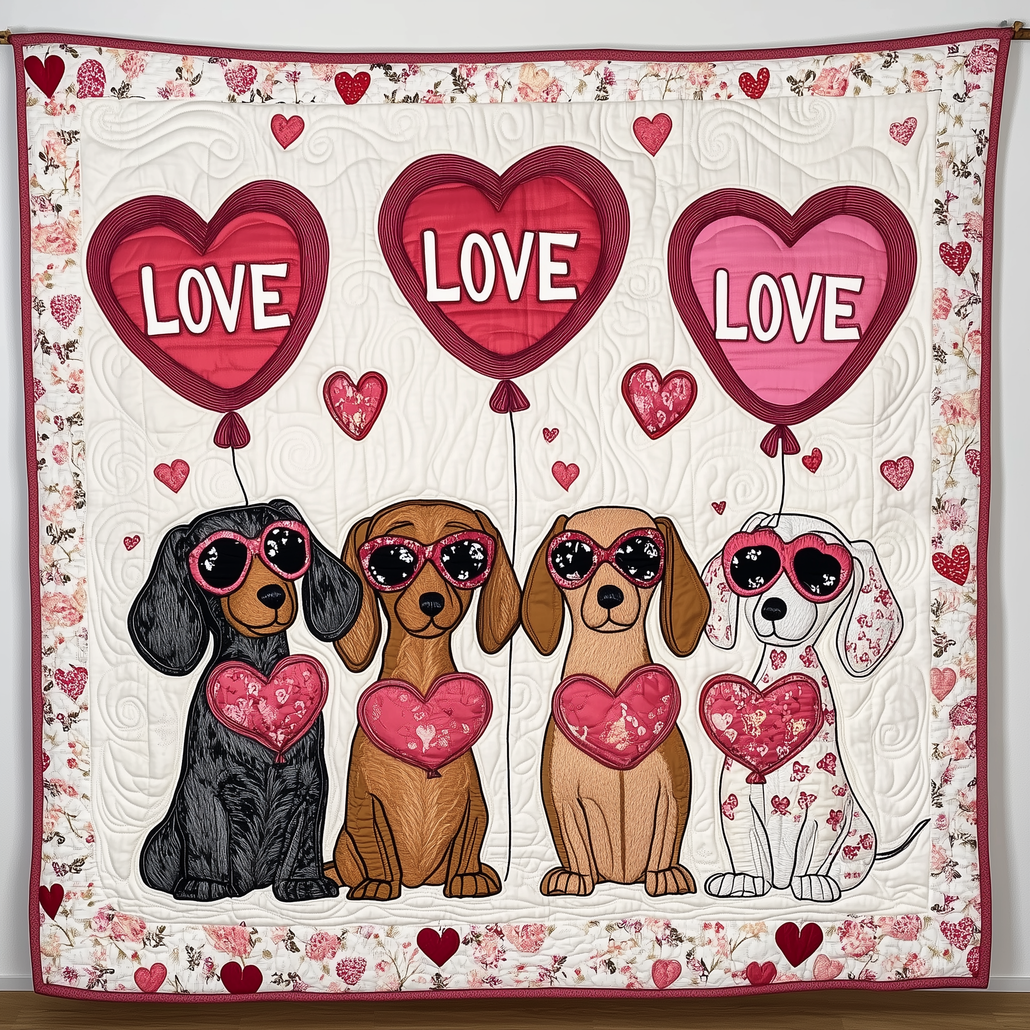 Valentine Dachshund Gift For Her Quilted Blanket Sofa Throw Blanket Items Sausage Dog Themed Gifts Valentine Dachshund Gift For Her Quilted Blanket Sofa Throw Blanket Items Sausage Dog Themed Gifts