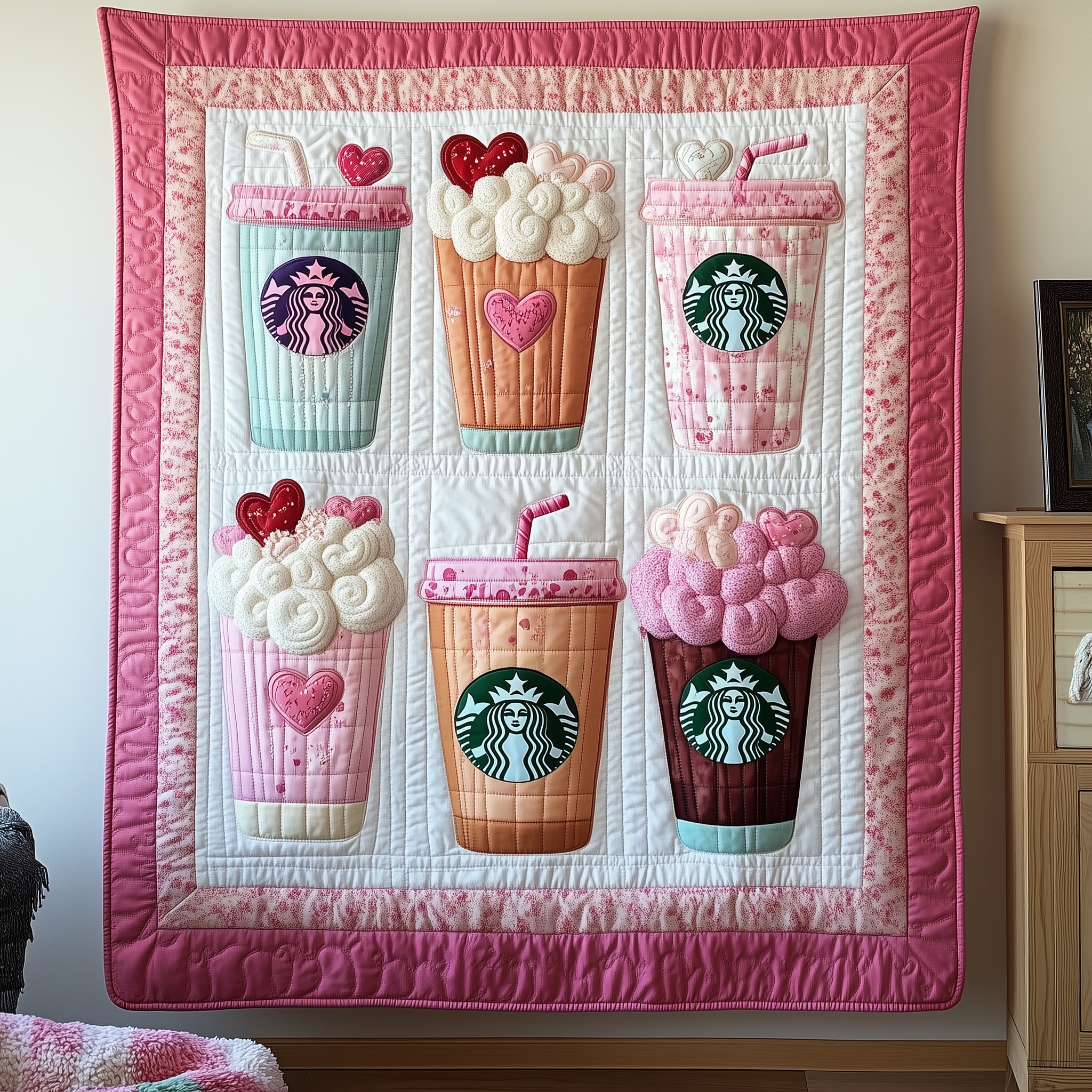 Valentine Day Drink Quilted Blanket Unique Throw Blanket Item Merch Best Valentines Gifts Valentine Day Drink Quilted Blanket Unique Throw Blanket Item Merch Best Valentines Gifts