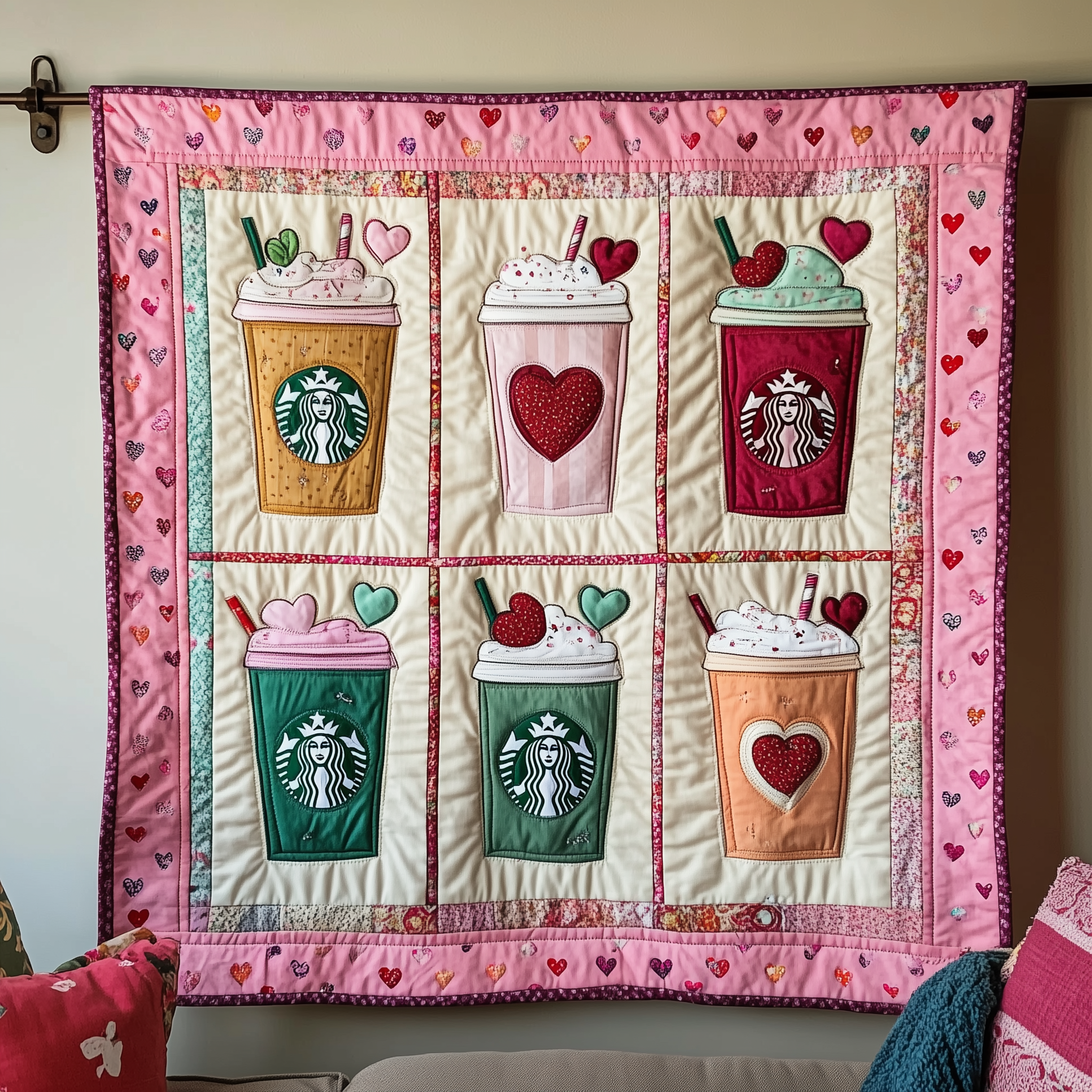 Valentine Day Drink Quilted Blanket Unique Throw Blanket Item Merch Valentines Gifts For Men Valentine Day Drink Quilted Blanket Unique Throw Blanket Item Merch Valentines Gifts For Men