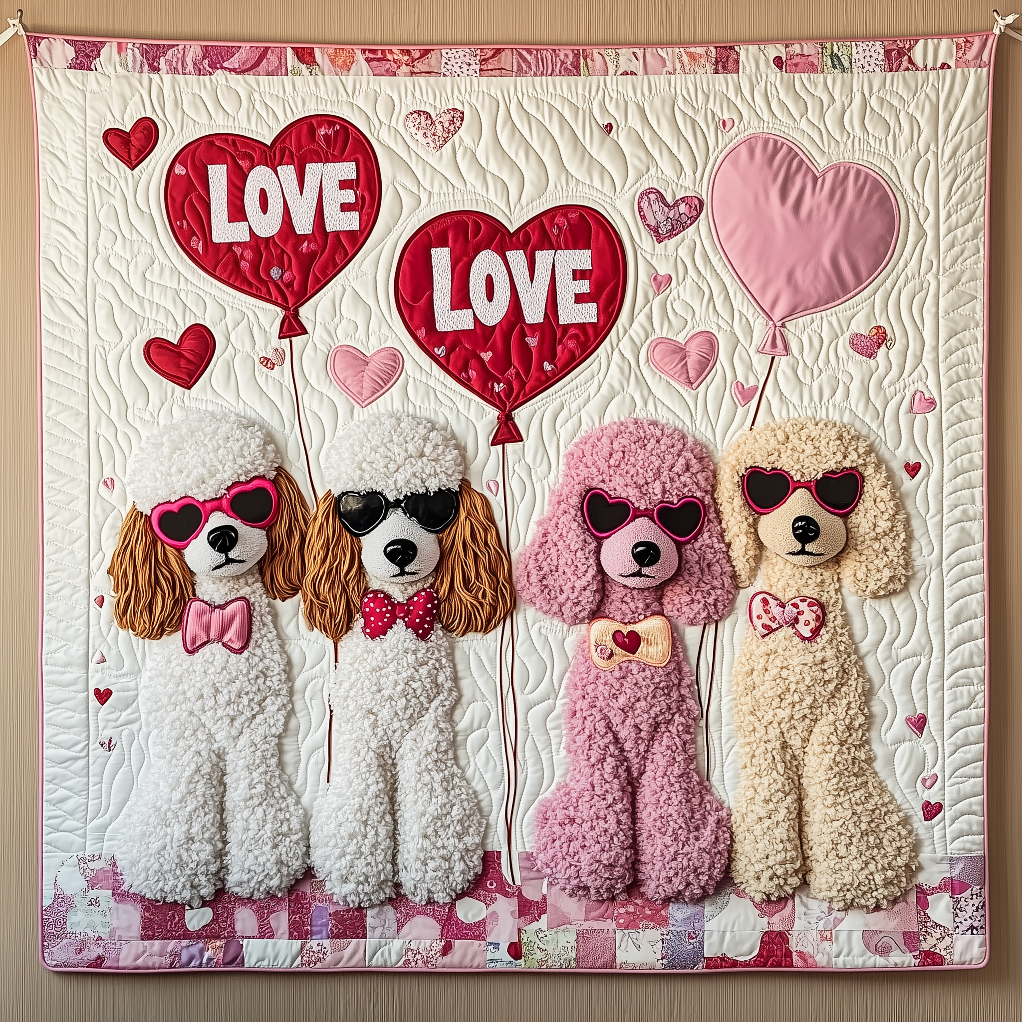 Valentine Poodle Date Quilted Blanket Unique Throw Blanket Item Merch Valentine Gift Ideas For Him Valentine Poodle Date Quilted Blanket Unique Throw Blanket Item Merch Valentine Gift Ideas For Him