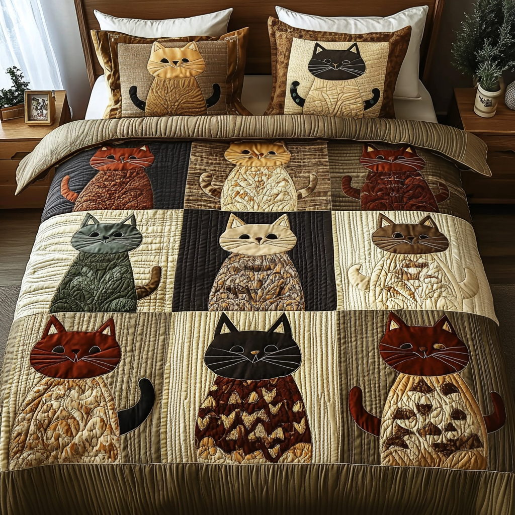 Velvet Paws Quilted Bedding Set Cat Gifts For Cat Lovers Velvet Paws Quilted Bedding Set Cat Gifts For Cat Lovers