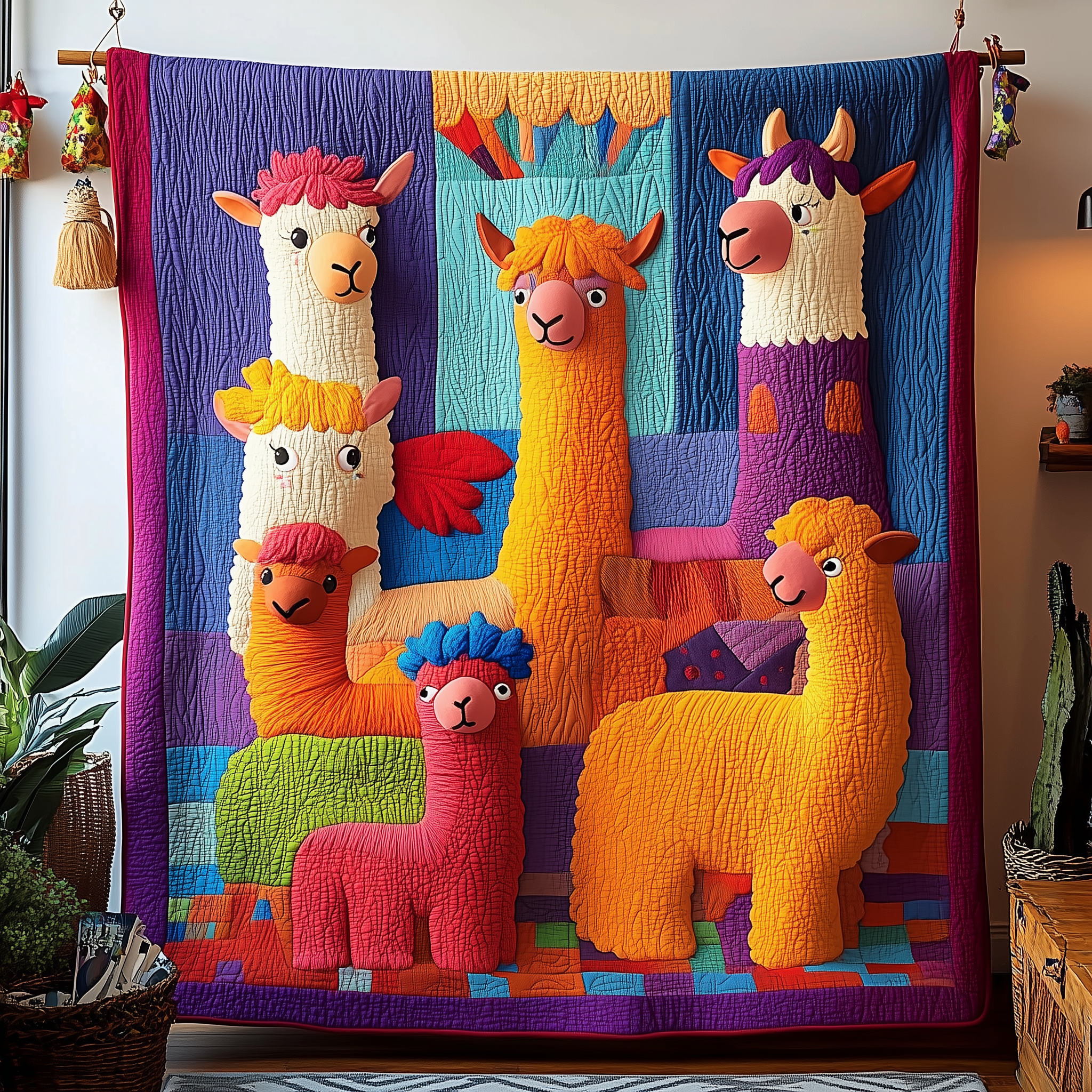 Vibrant Alpaca Quilted Blanket Feel the Joy of Togetherness with Our Cozy Blanket Vibrant Alpaca Quilted Blanket Feel the Joy of Togetherness with Our Cozy Blanket