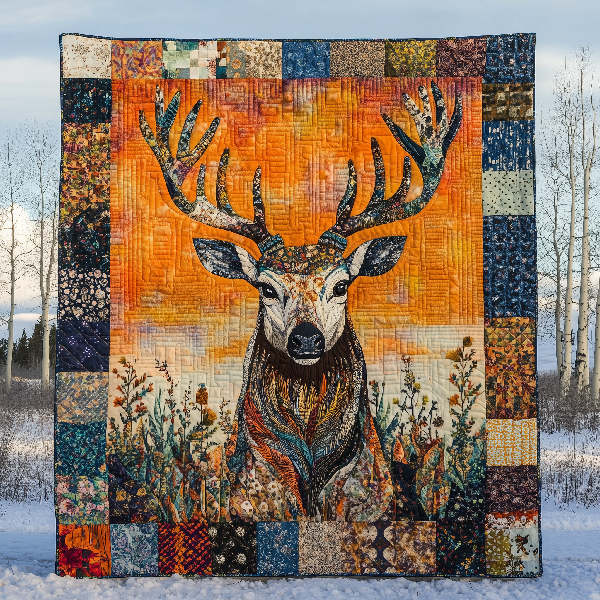 Vibrant Deer Quilted Blanket Nice Throw Blankets Fleece Blanket With Deer Vibrant Deer Quilted Blanket Nice Throw Blankets Fleece Blanket With Deer