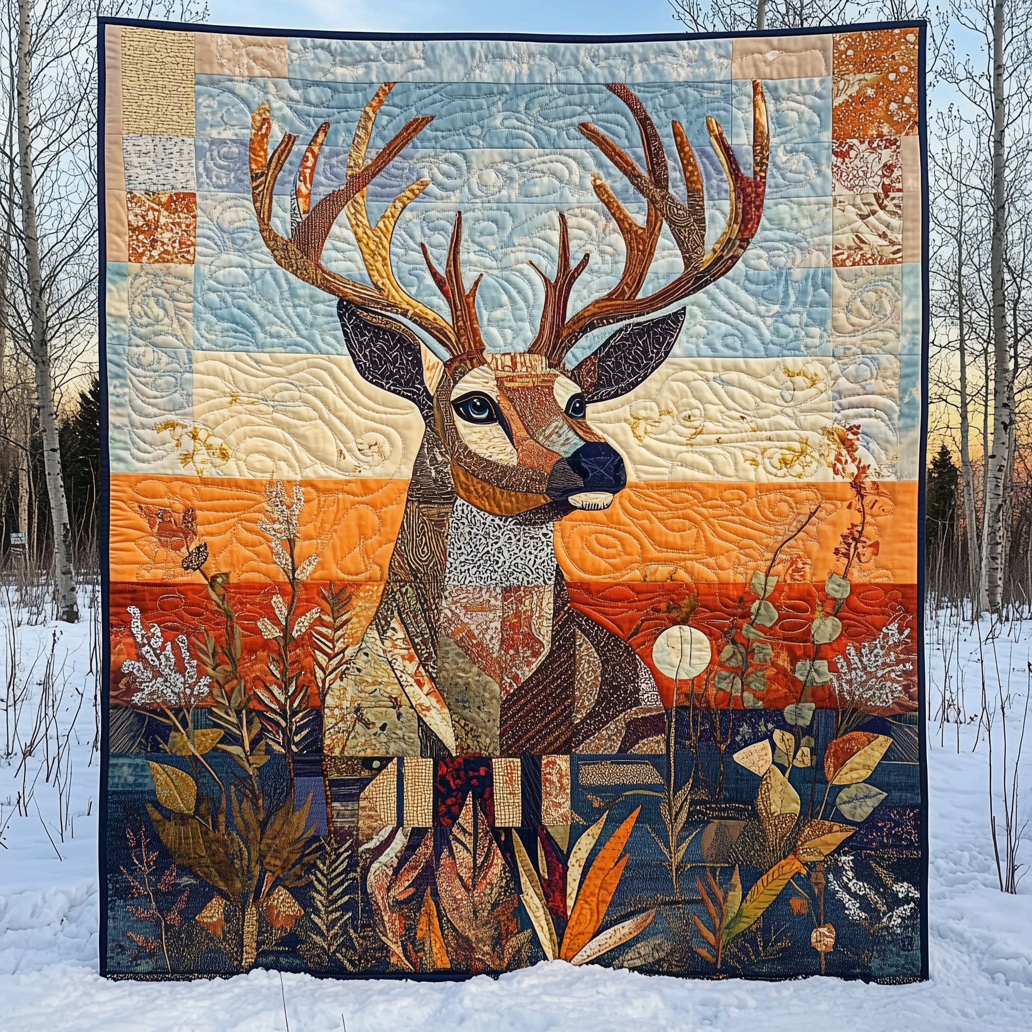 Vibrant Deer Quilted Blanket Nice Throw Blankets Unique Gifts For Deer Hunters Vibrant Deer Quilted Blanket Nice Throw Blankets Unique Gifts For Deer Hunters