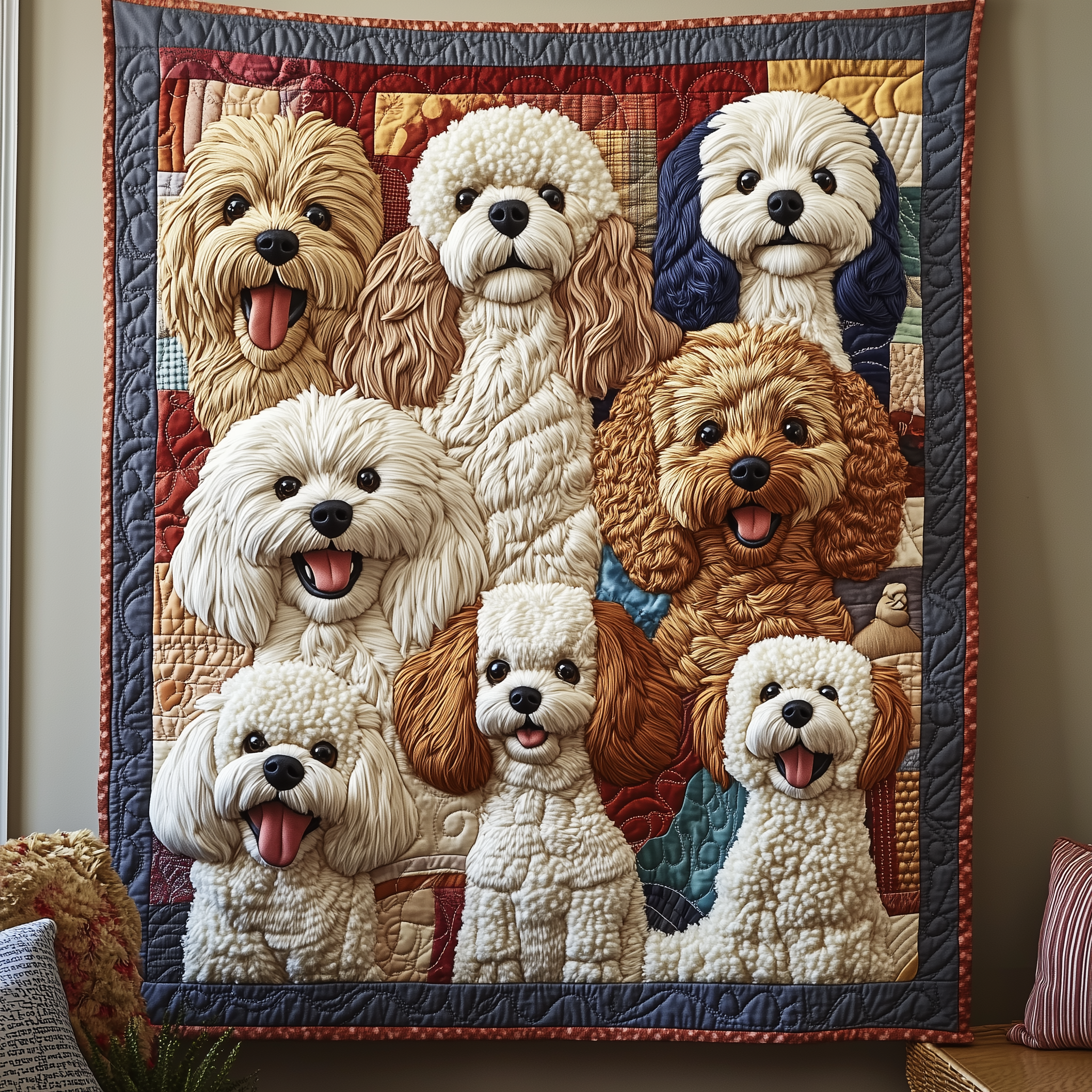 Vibrant Dogs Quilted Blanket Best Throw Blanket Gifts For Dog Parents Vibrant Dogs Quilted Blanket Best Throw Blanket Gifts For Dog Parents