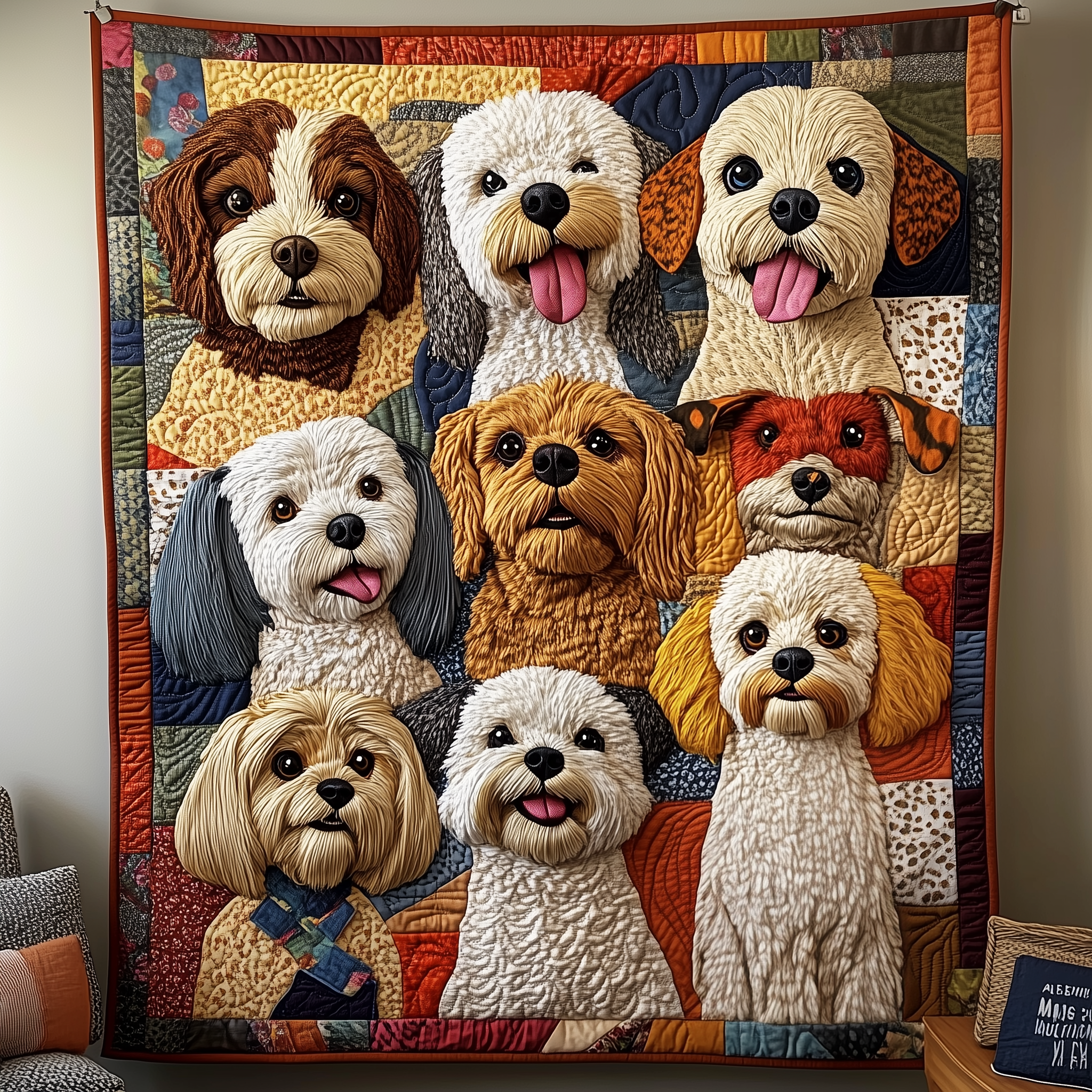 Vibrant Dogs Quilted Blanket Best Throw Blanket Presents For New Dog Owners Vibrant Dogs Quilted Blanket Best Throw Blanket Presents For New Dog Owners