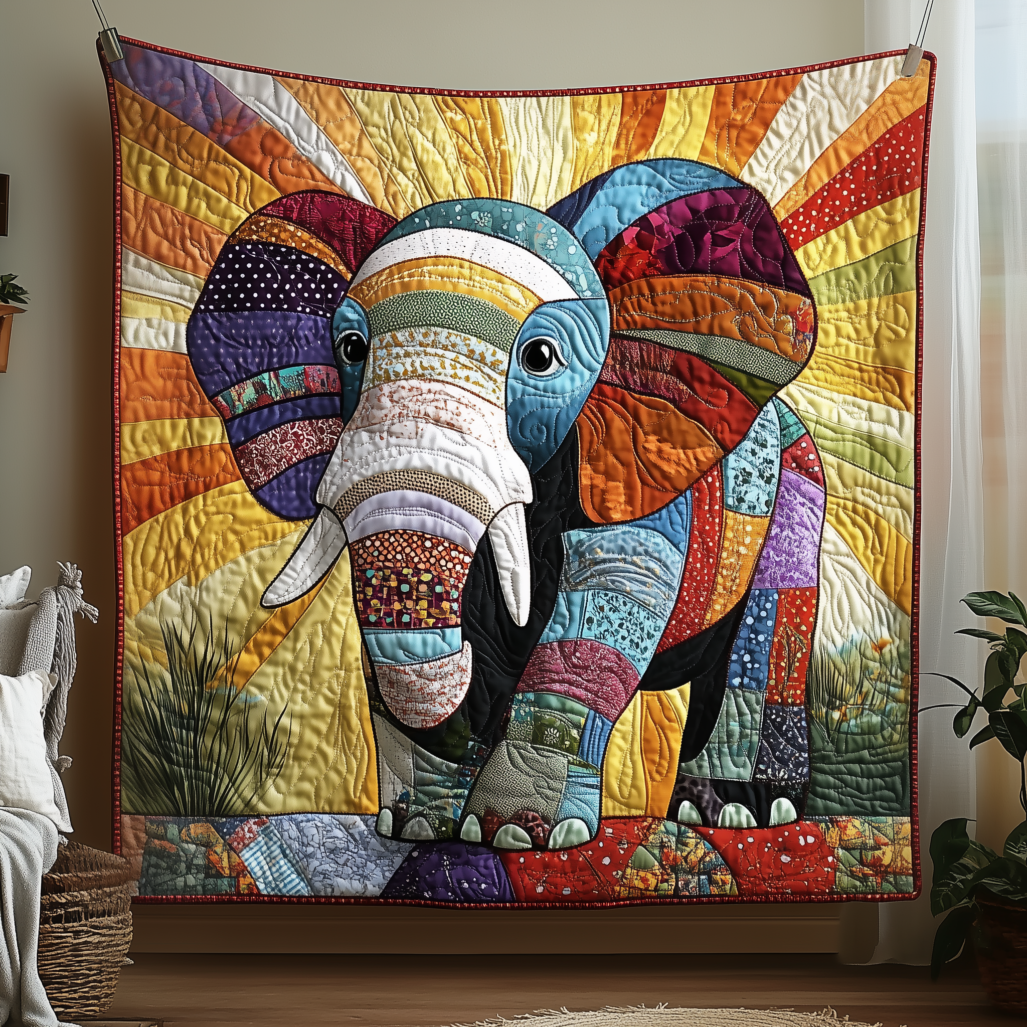 Vibrant Elephant Spirit Quilted Blanket Sofa Throw Blanket Items Elephant Gifts For Women Vibrant Elephant Spirit Quilted Blanket Sofa Throw Blanket Items Elephant Gifts For Women