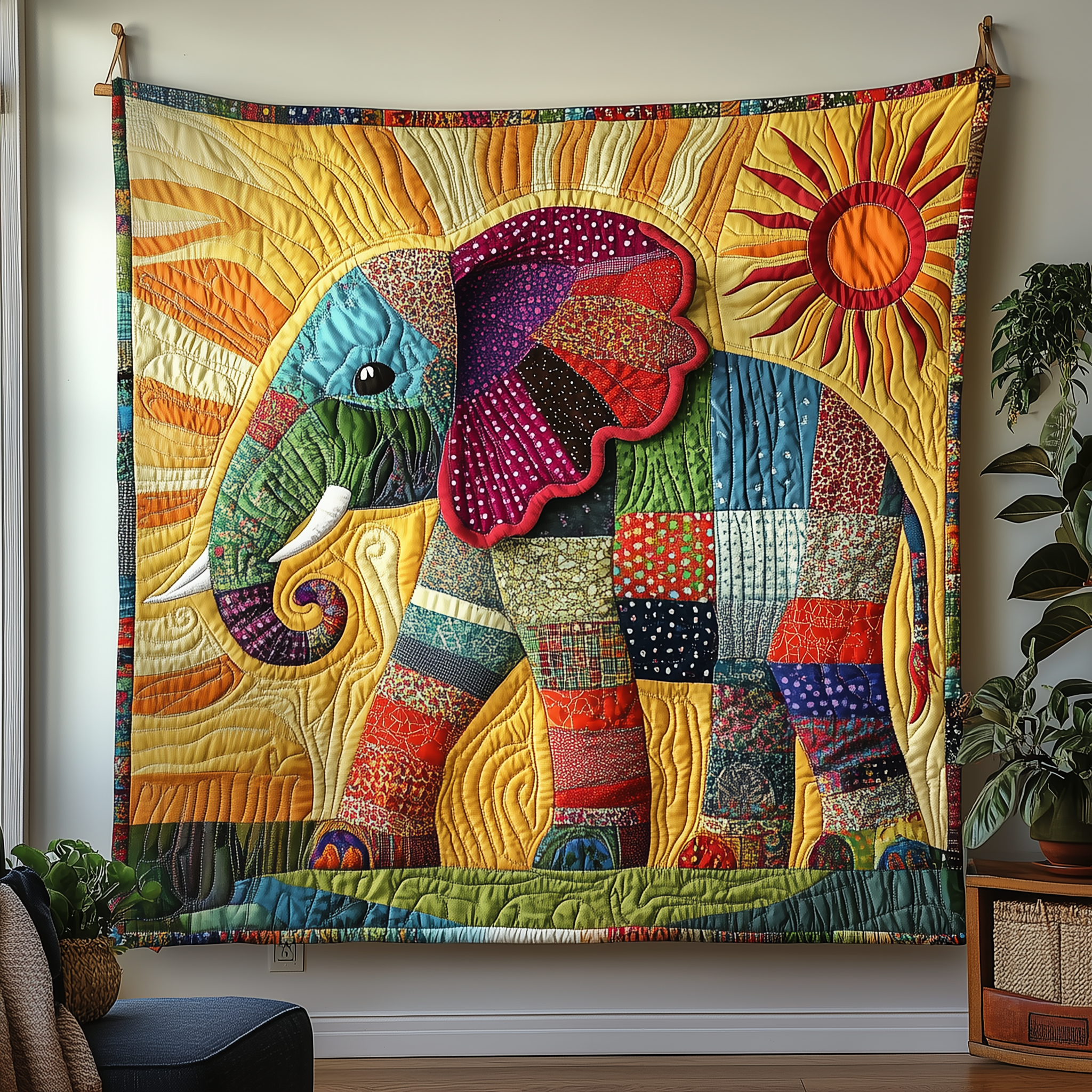 Vibrant Elephant Spirit Quilted Blanket Sofa Throw Blanket Items Funny White Elephant Gifts Vibrant Elephant Spirit Quilted Blanket Sofa Throw Blanket Items Funny White Elephant Gifts