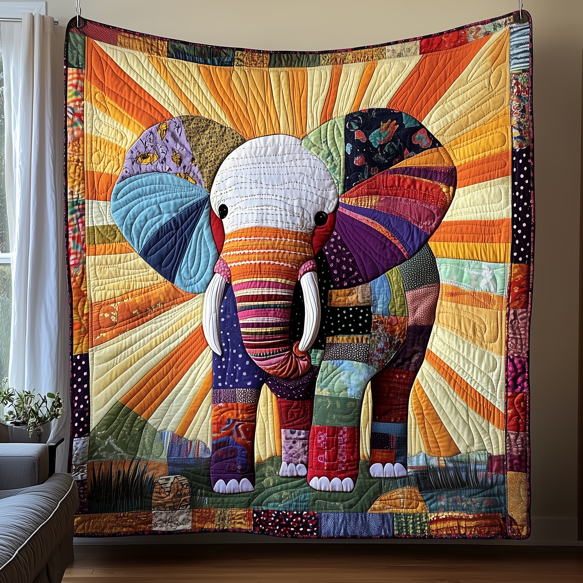 Vibrant Elephant Spirit Quilted Blanket Sofa Throw Blanket Items Presents For Elephant Lovers Vibrant Elephant Spirit Quilted Blanket Sofa Throw Blanket Items Presents For Elephant Lovers