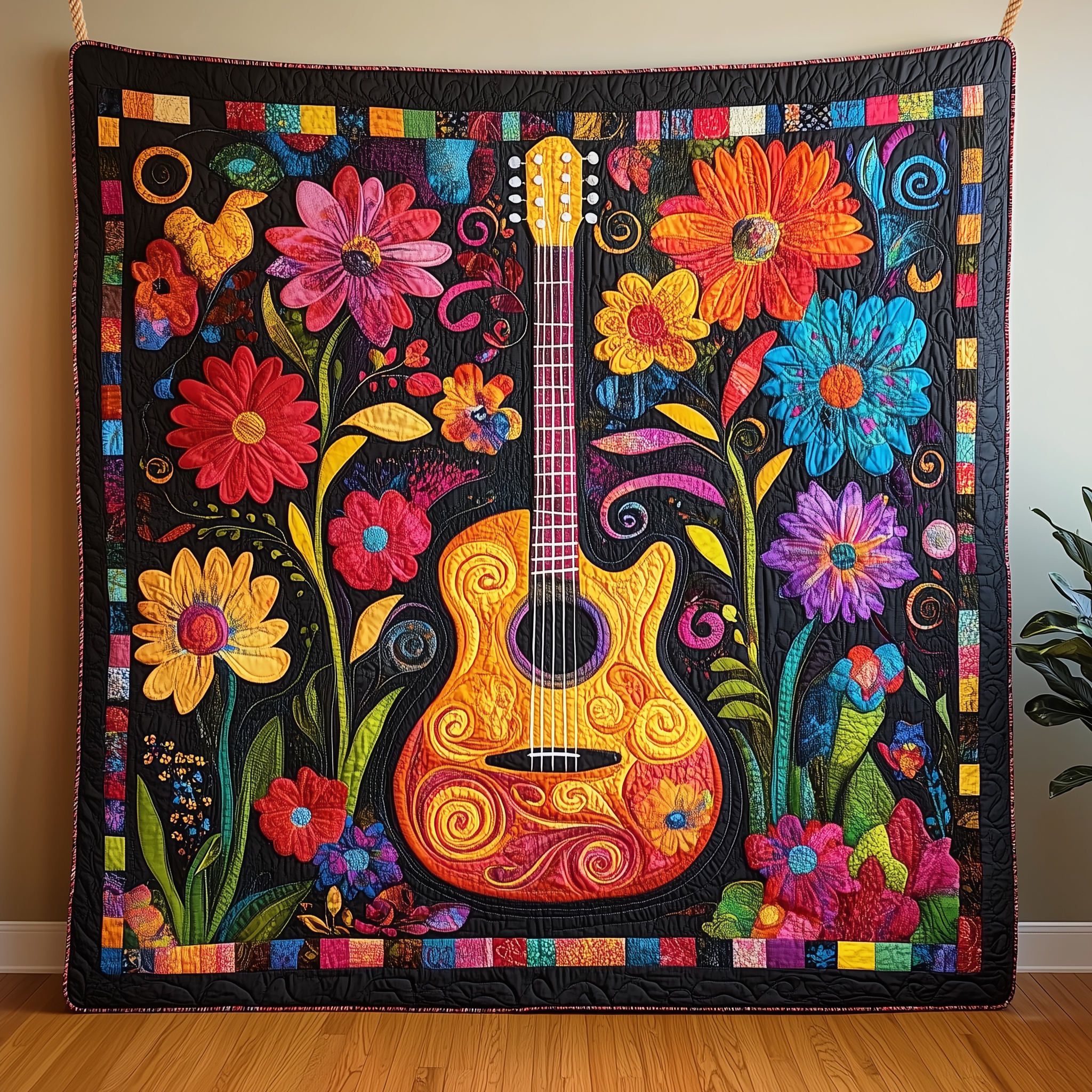Vibrant Floral Melody Quilted Blanket Feel the Heart of Home with a Blanket That Embraces All Vibrant Floral Melody Quilted Blanket Feel the Heart of Home with a Blanket That Embraces All