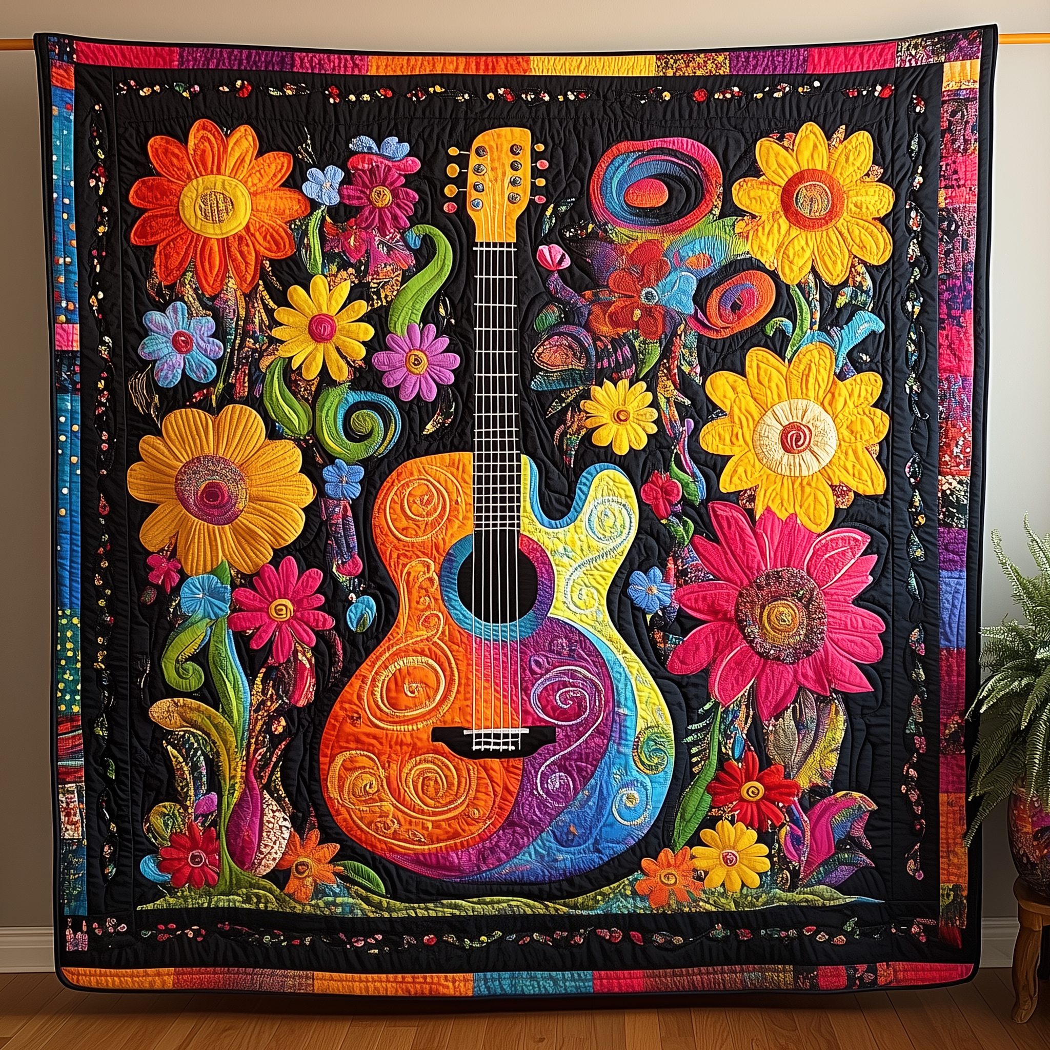 Vibrant Floral Melody Quilted Blanket Feel the Magic of Family Time with a Blanket That Fits All Vibrant Floral Melody Quilted Blanket Feel the Magic of Family Time with a Blanket That Fits All