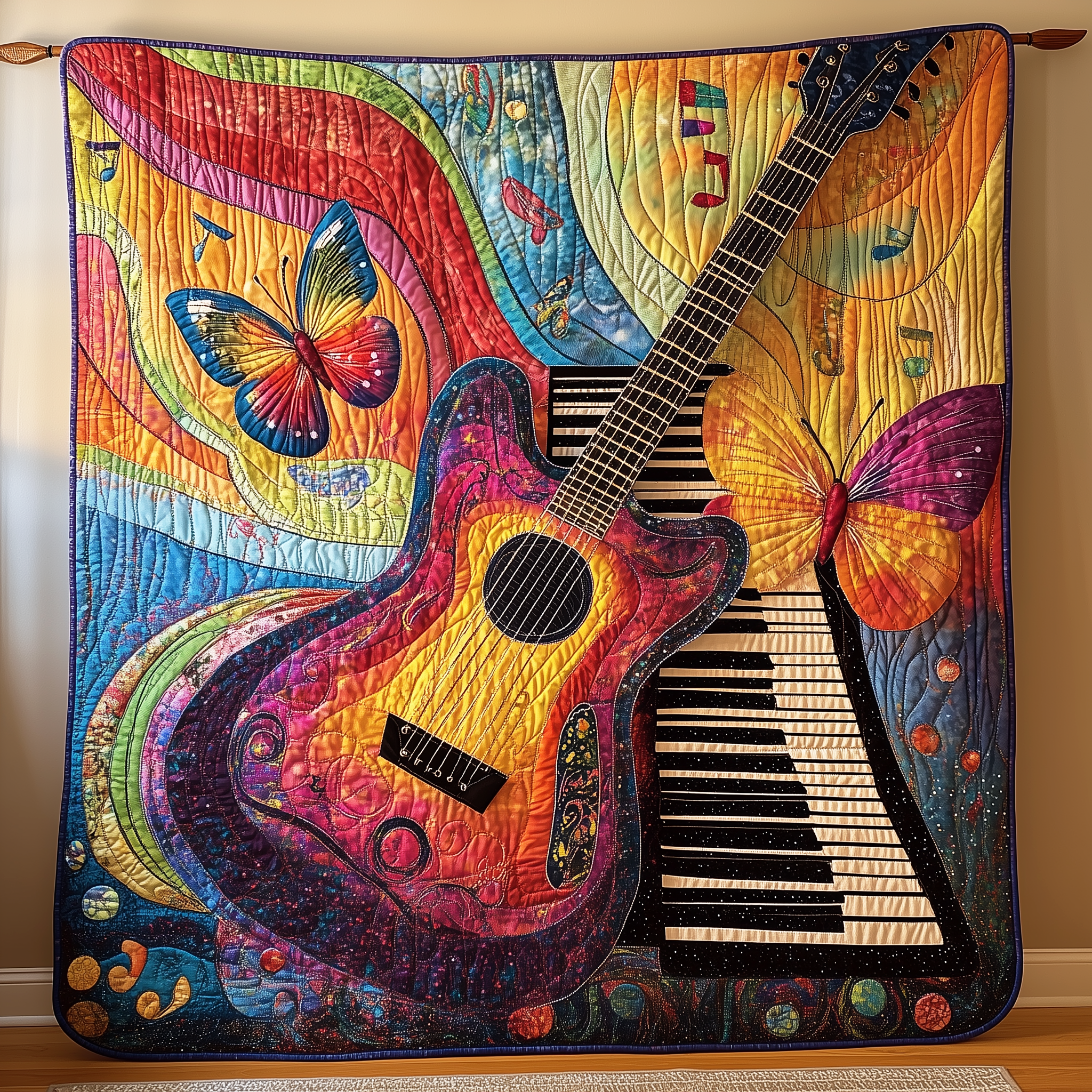 Vibrant Guitar & Piano Quilted Blanket Feel the Joy of Togetherness with Our Cozy Blanket Vibrant Guitar & Piano Quilted Blanket Feel the Joy of Togetherness with Our Cozy Blanket