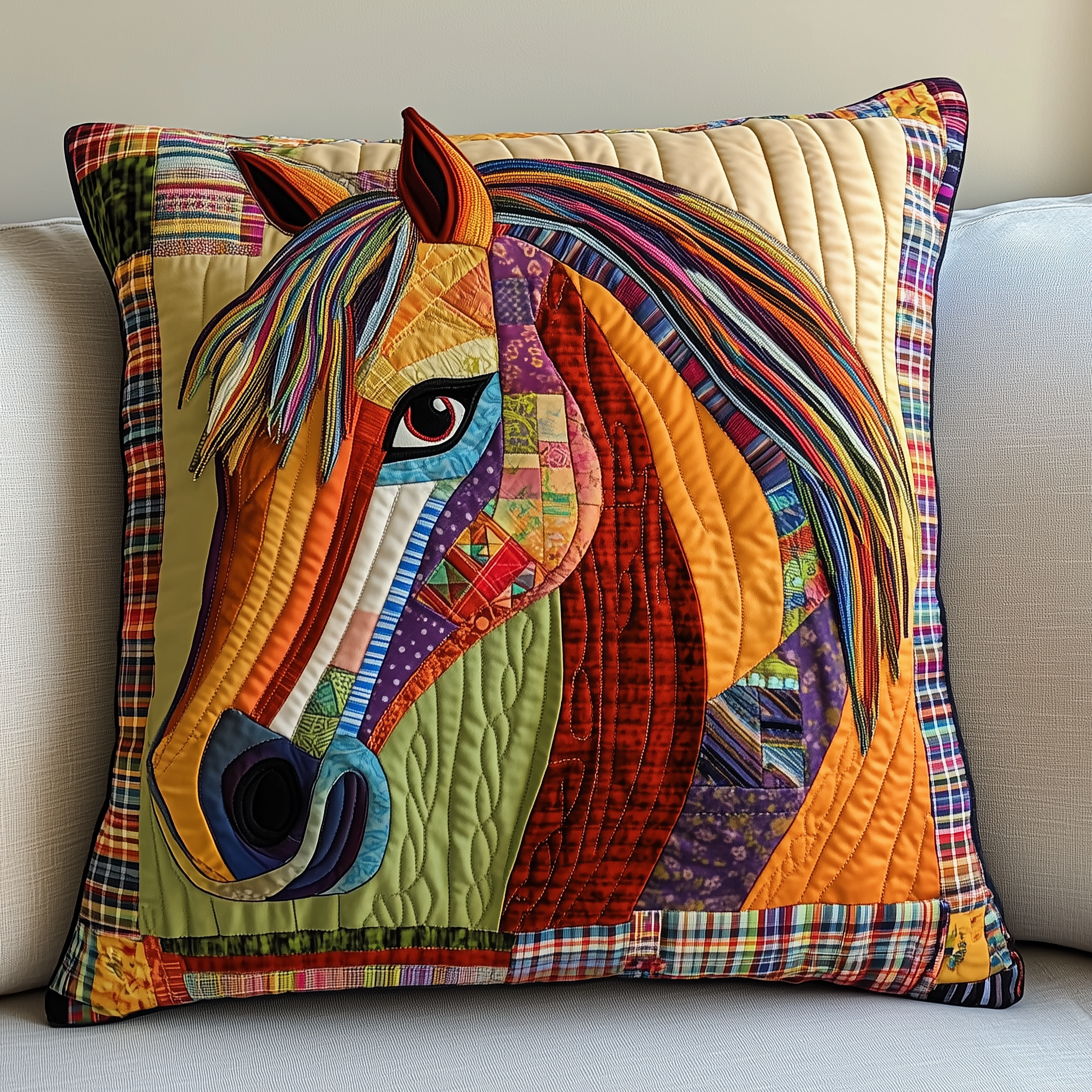 Vibrant Horses Quilted Pillow Case Cotton Comfort Meets Durability in Our Pillow Cases Vibrant Horses Quilted Pillow Case Cotton Comfort Meets Durability in Our Pillow Cases