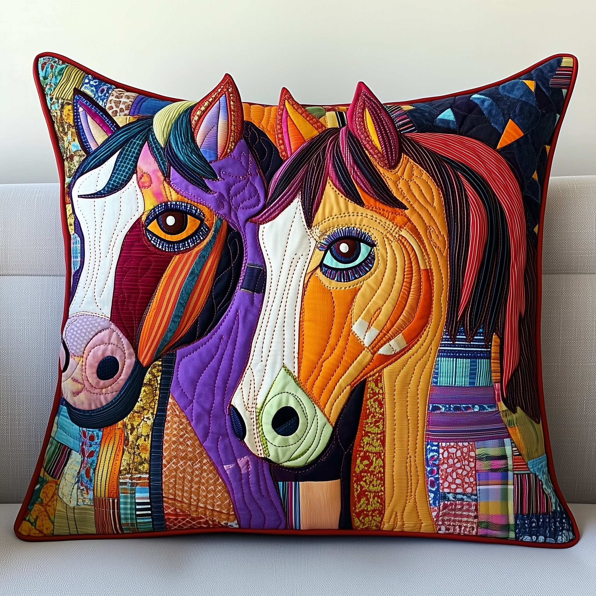 Vibrant Horses Quilted Pillow Case Silky Smooth Pillow Cases for a Luxurious Night Vibrant Horses Quilted Pillow Case Silky Smooth Pillow Cases for a Luxurious Night