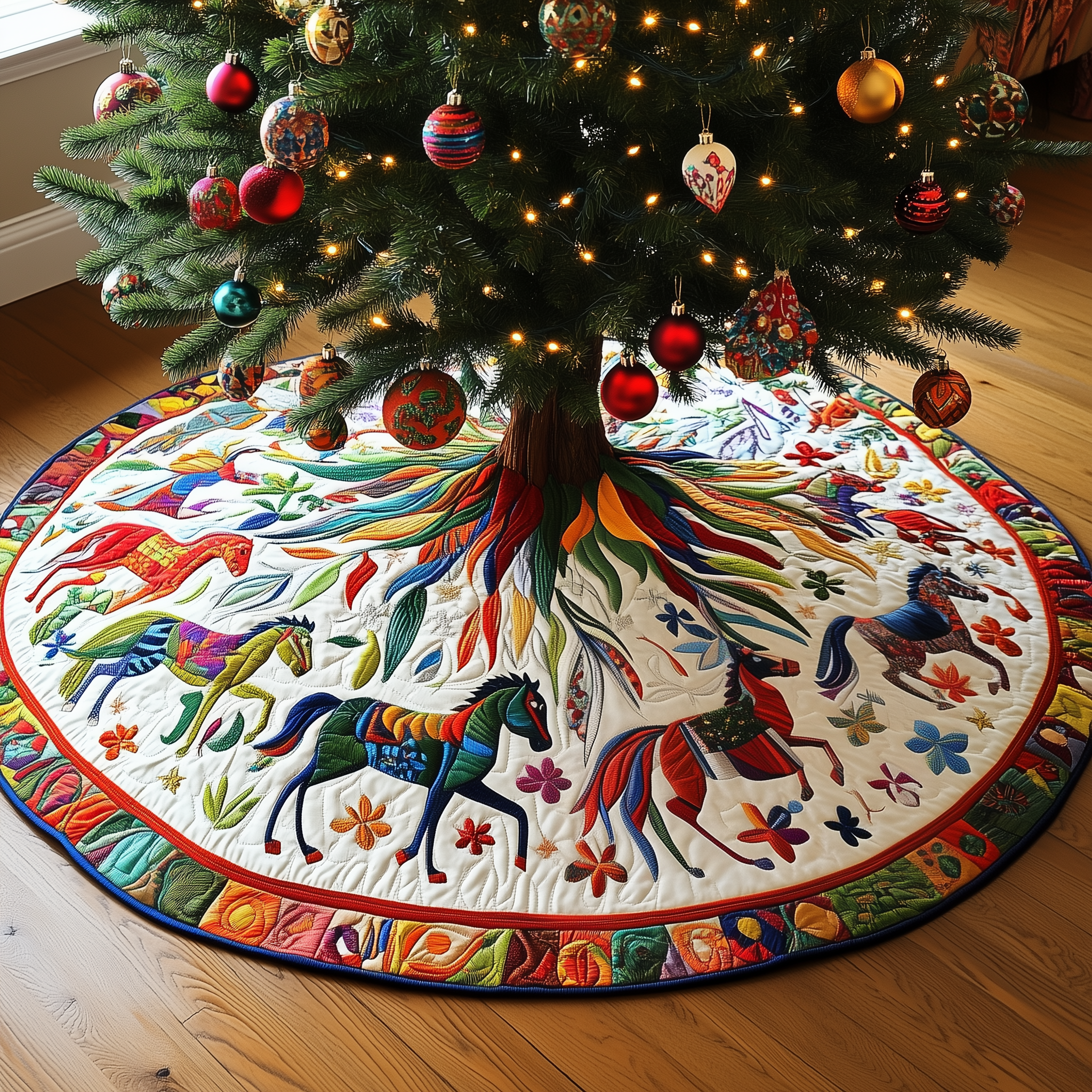 Vibrant Horses Quilted Tree SkirtCelebrate Stress-Free with a Tree Skirt That Works Vibrant Horses Quilted Tree SkirtCelebrate Stress-Free with a Tree Skirt That Works