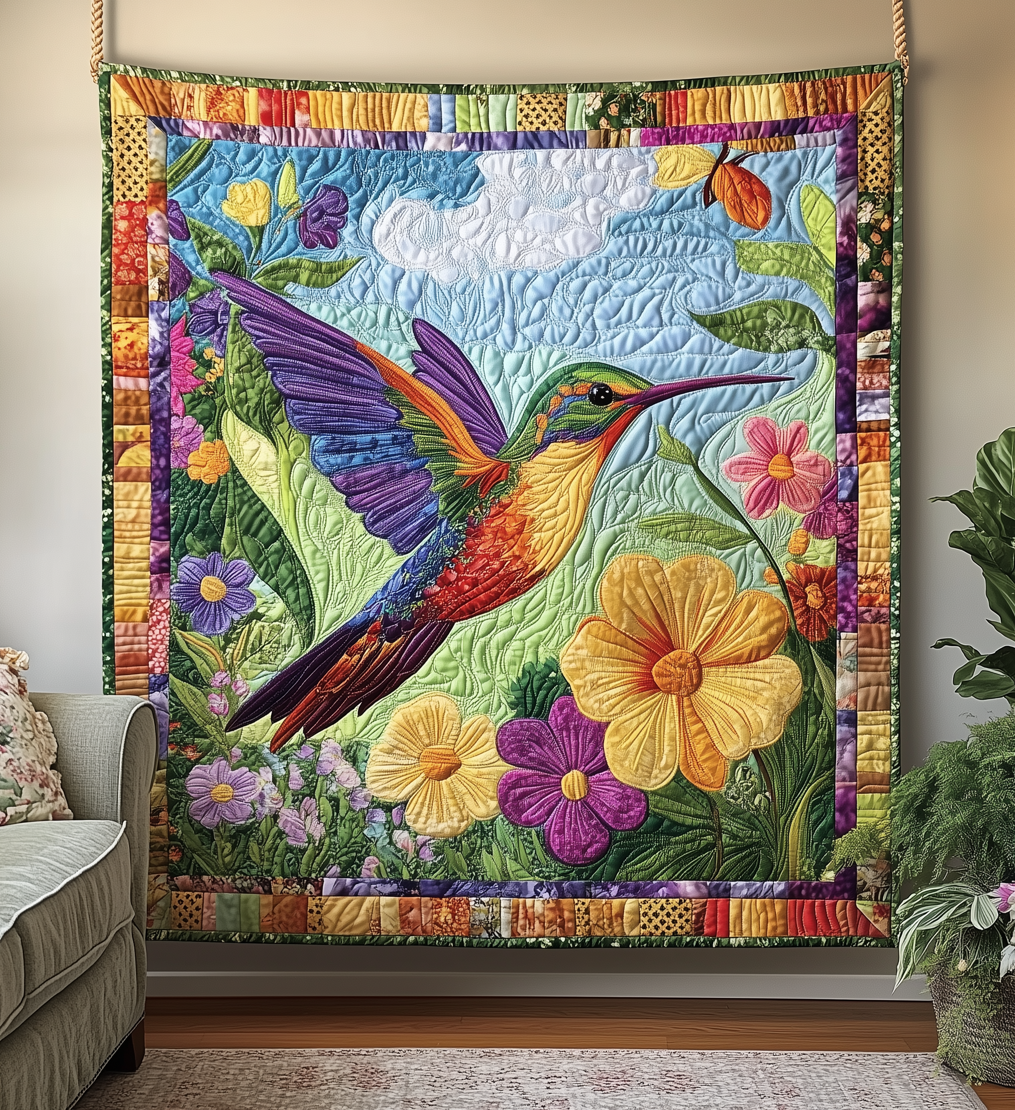 Vibrant Hummingbird Quilted Blanket Sofa Throw Blanket Items Best Gifts For Hummingbird Lovers Vibrant Hummingbird Quilted Blanket Sofa Throw Blanket Items Best Gifts For Hummingbird Lovers
