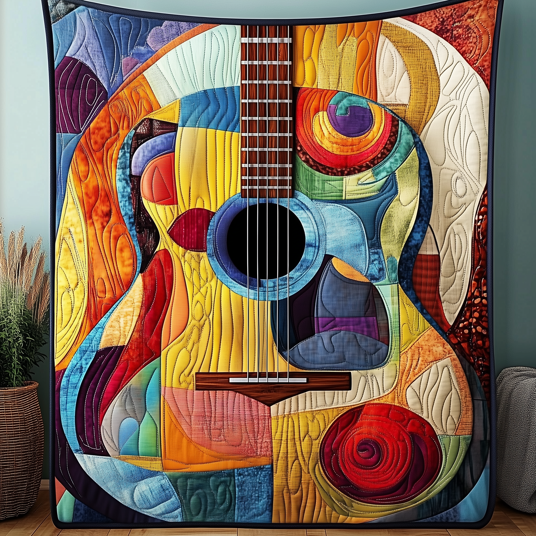 Vibrant Solo Guitar Quilted Blanket Perfect for All Seasons: A Blanket You'll Always Need Vibrant Solo Guitar Quilted Blanket Perfect for All Seasons: A Blanket You'll Always Need