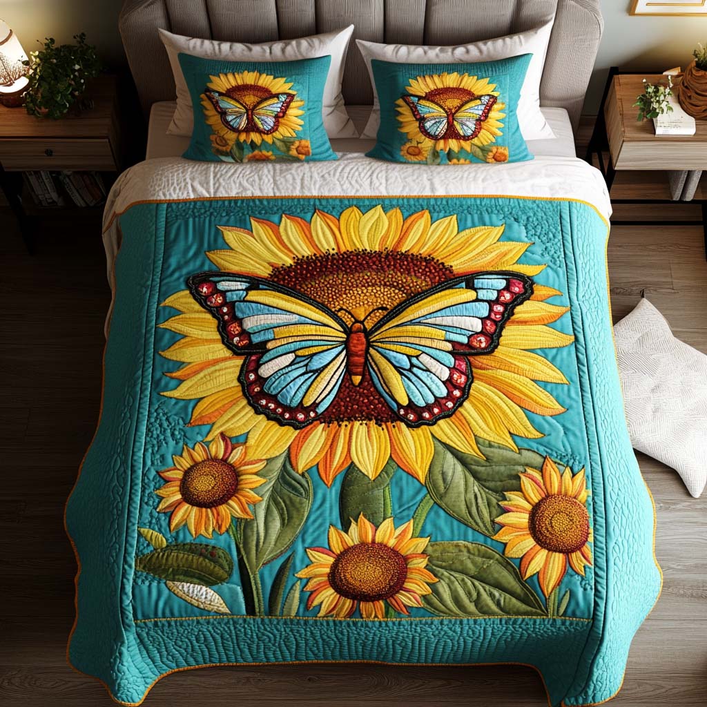 Vibrant Wings Symphony Quilted Bedding Set Christmas Flower Gifts Vibrant Wings Symphony Quilted Bedding Set Christmas Flower Gifts