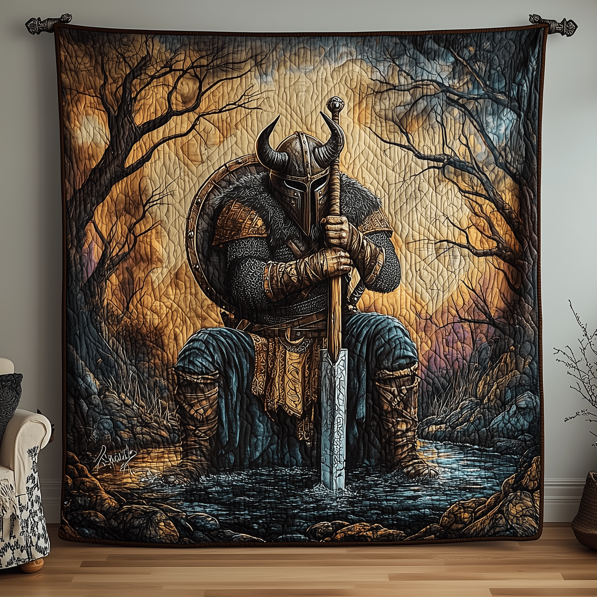 Viking Warrior Quilted Blanket Feel the Versatility of a Blanket That Adapts to You Viking Warrior Quilted Blanket Feel the Versatility of a Blanket That Adapts to You