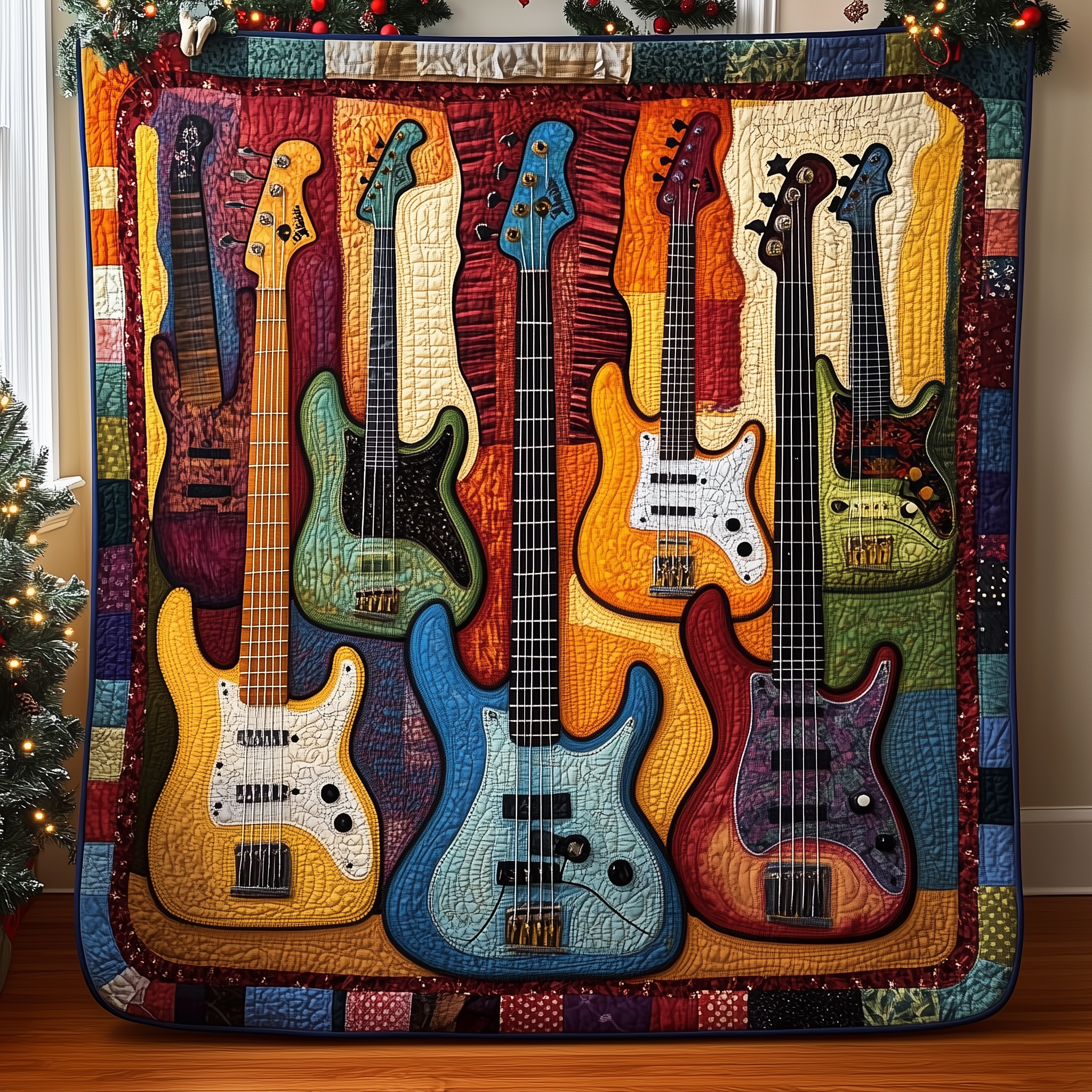 Vintage Bass Guitars Quilted Blanket A Blanket for Every Season and Every Mood Vintage Bass Guitars Quilted Blanket A Blanket for Every Season and Every Mood
