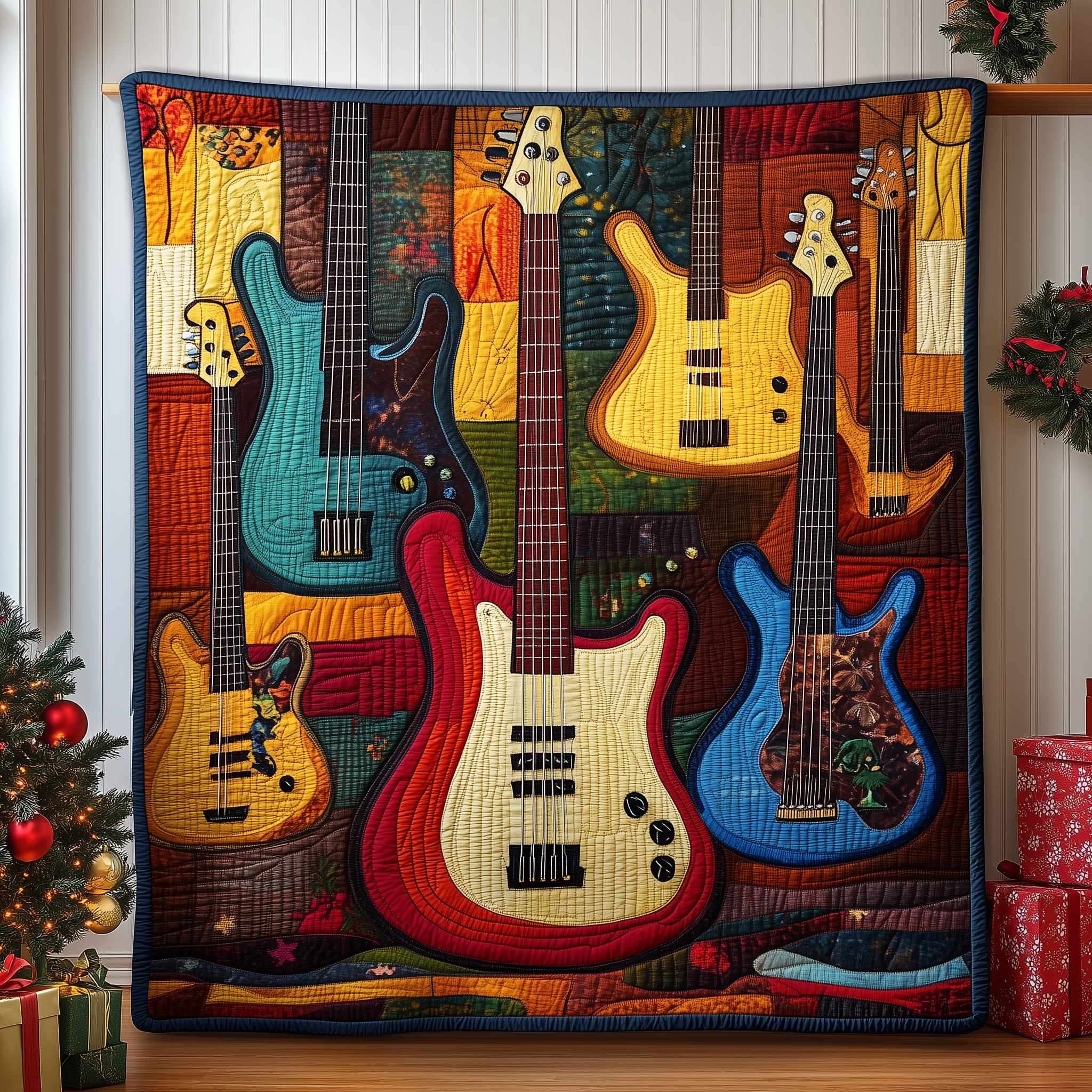 Vintage Bass Guitars Quilted Blanket Feel At Ease with a Blanket That's Perfectly Practical Vintage Bass Guitars Quilted Blanket Feel At Ease with a Blanket That's Perfectly Practical