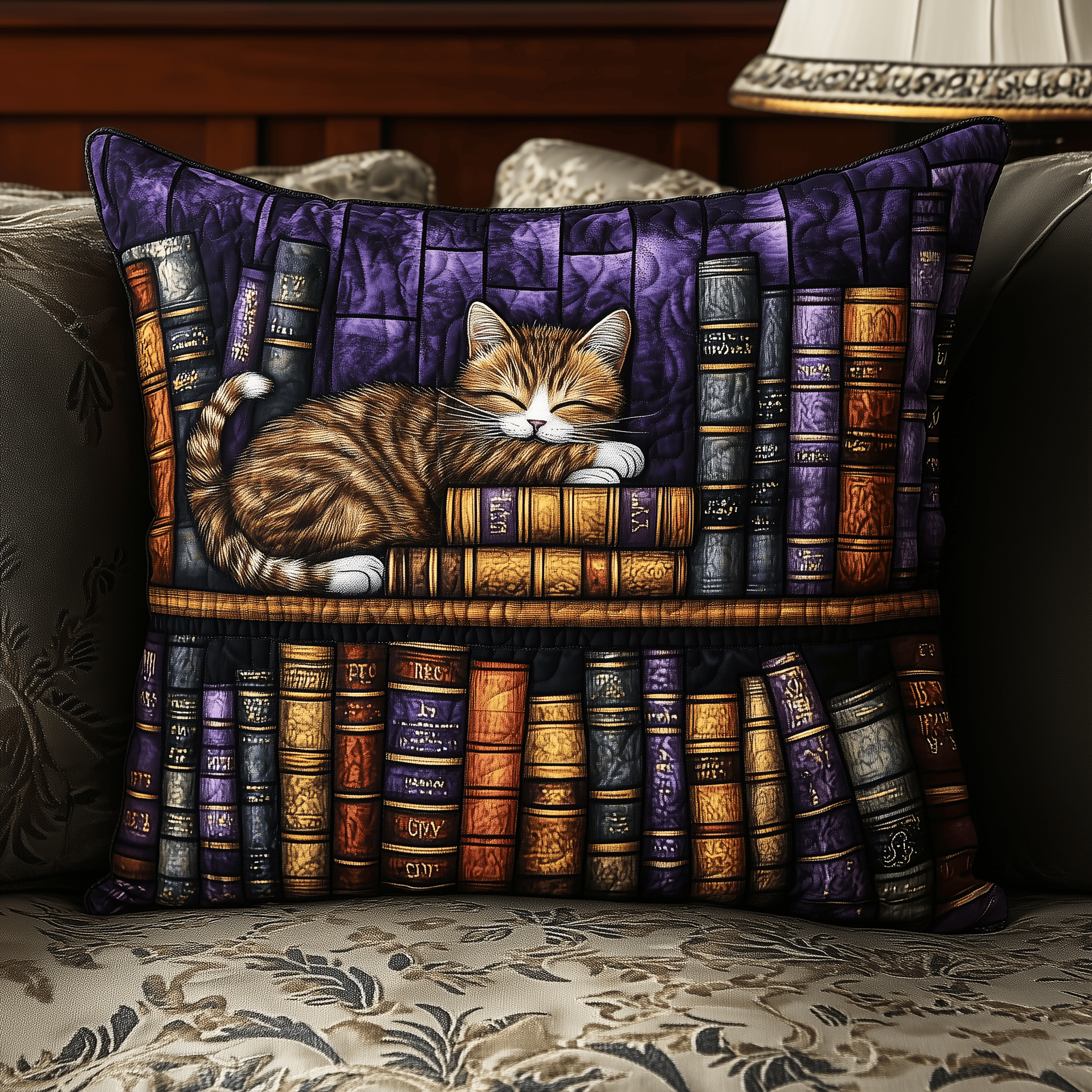 Vintage Bookshelf Cat Quilted Pillow Case Innovative Pillow Cases for a Better Night's Sleep Vintage Bookshelf Cat Quilted Pillow Case Innovative Pillow Cases for a Better Night's Sleep