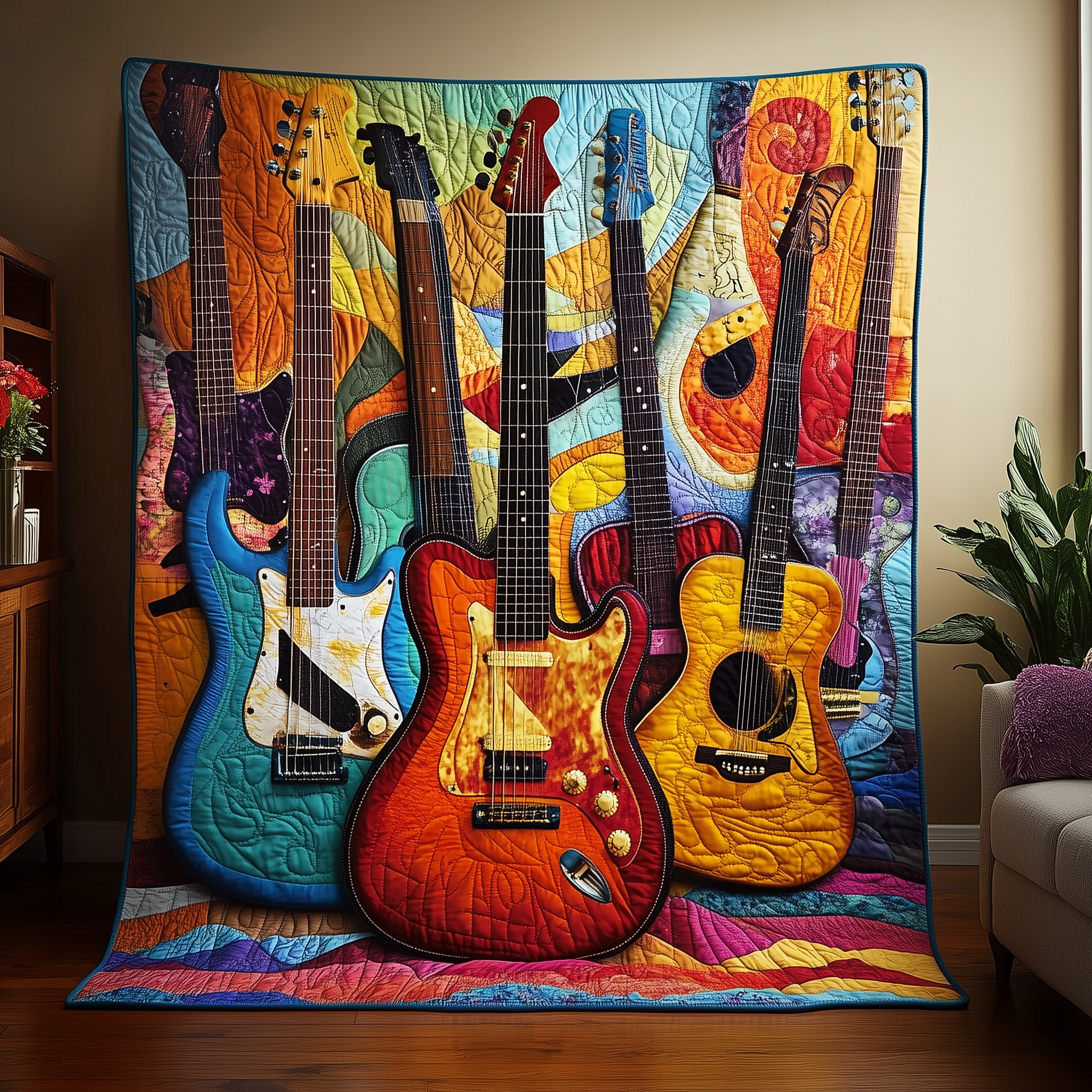 Vintage Guitars Quilted Blanket Enjoy Every Moment with a Blanket That Works Anywhere Vintage Guitars Quilted Blanket Enjoy Every Moment with a Blanket That Works Anywhere