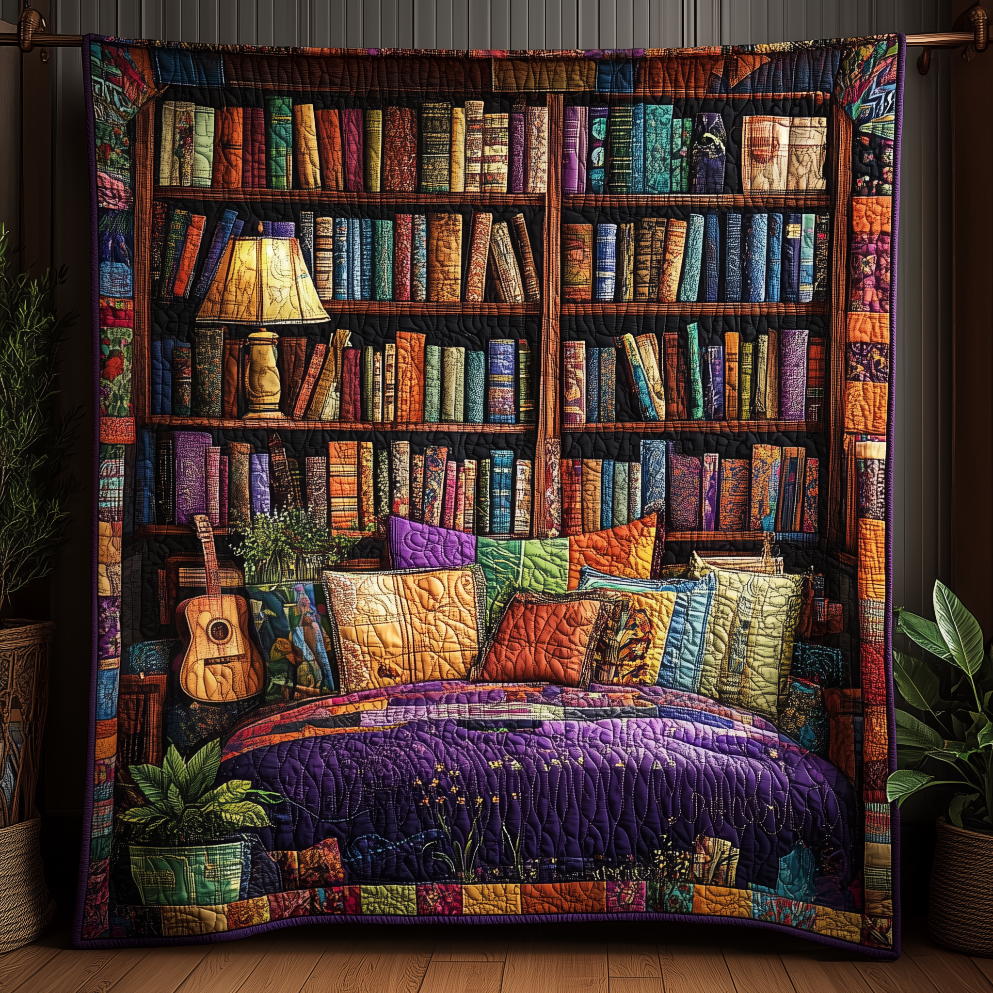 Vintage Mystic Bookshelf Quilted Blanket Best Throw Blanket Gifts For Readers Vintage Mystic Bookshelf Quilted Blanket Best Throw Blanket Gifts For Readers