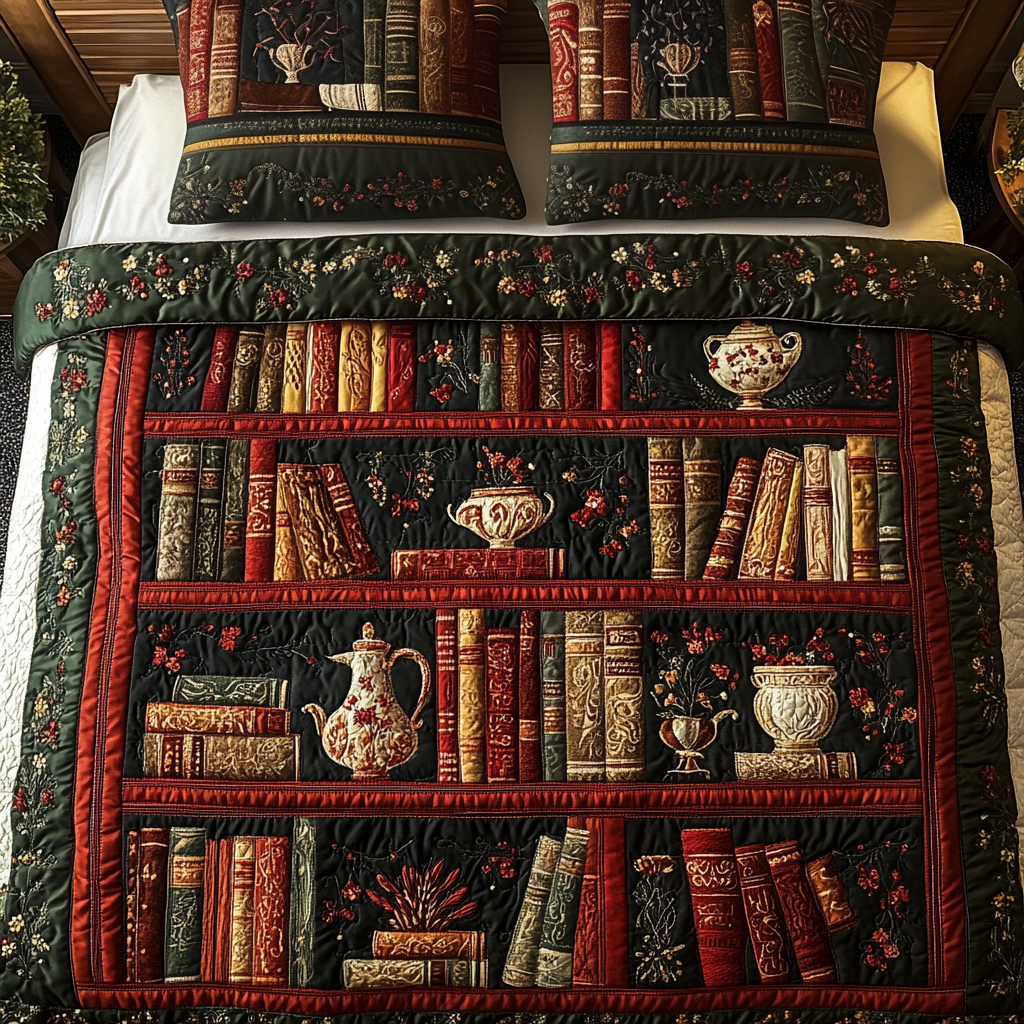 Vintage Reads Quilted Bedding Set Best Gifts For Book Lovers Vintage Reads Quilted Bedding Set Best Gifts For Book Lovers
