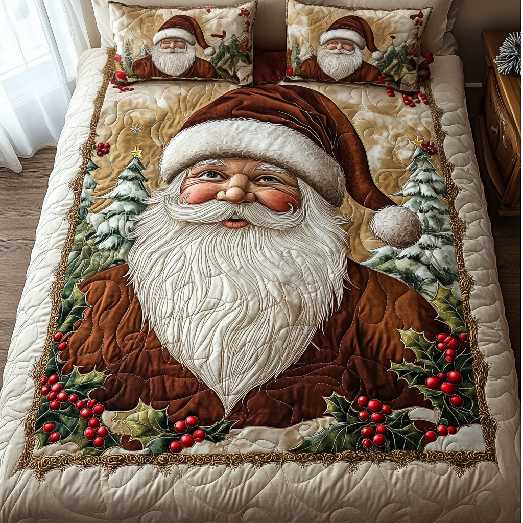 Vintage Santa Quilted Bedding Set Secret Santa Gift Ideas Vintage Santa Quilted Bedding Set Secret Santa Gift Ideas