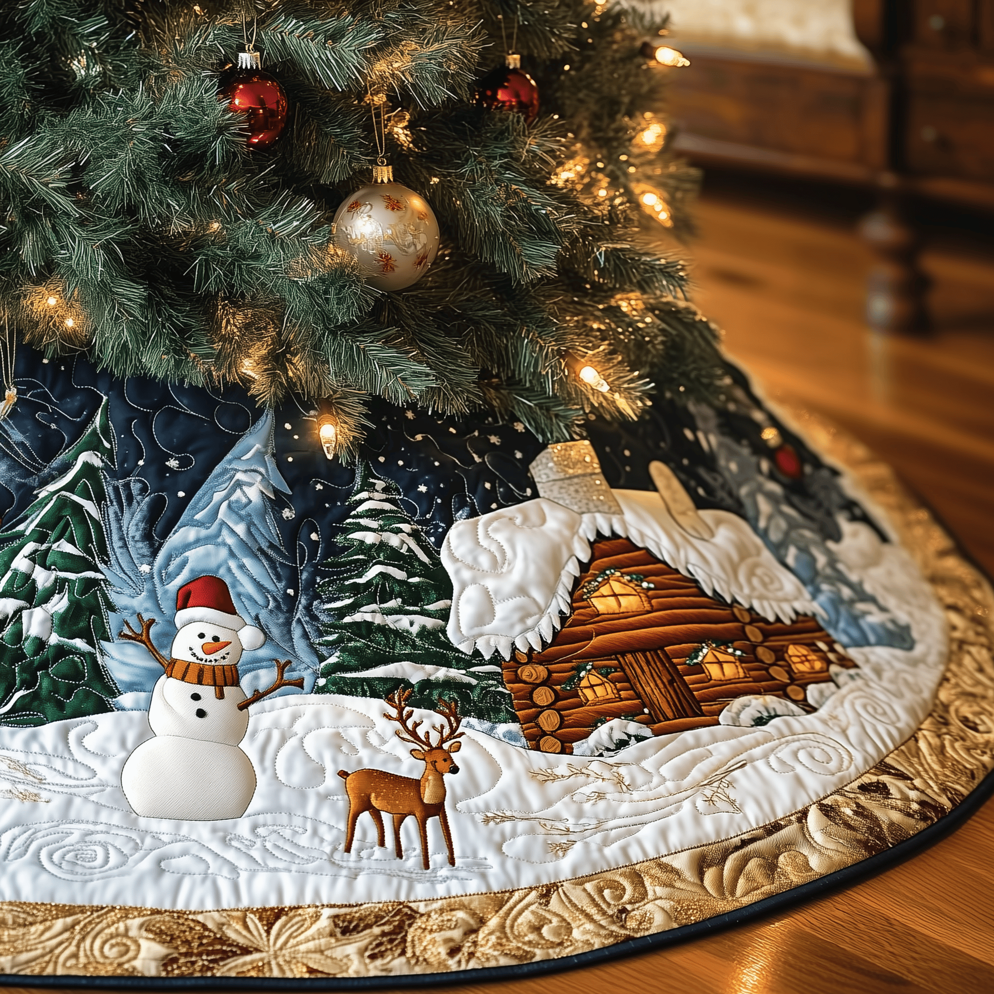 Vintage Snowy Cabin Quilted Tree Skirt Celebrate Life's Little Moments with a Perfect Tree Skirt Vintage Snowy Cabin Quilted Tree Skirt Celebrate Life's Little Moments with a Perfect Tree Skirt