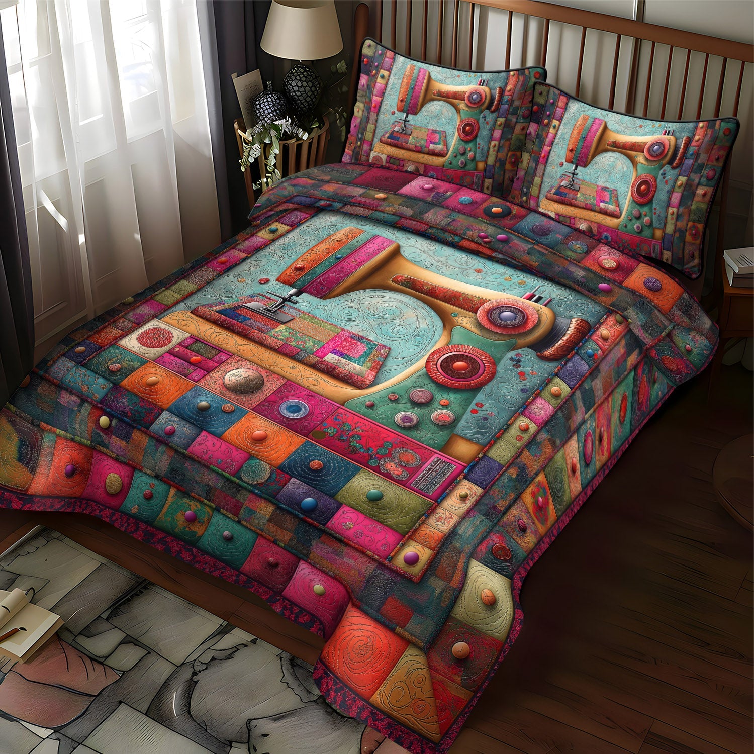 Vintage Stitch Quilted Bedding Set Sewing Christmas Gift Ideas Vintage Stitch Quilted Bedding Set Sewing Christmas Gift Ideas
