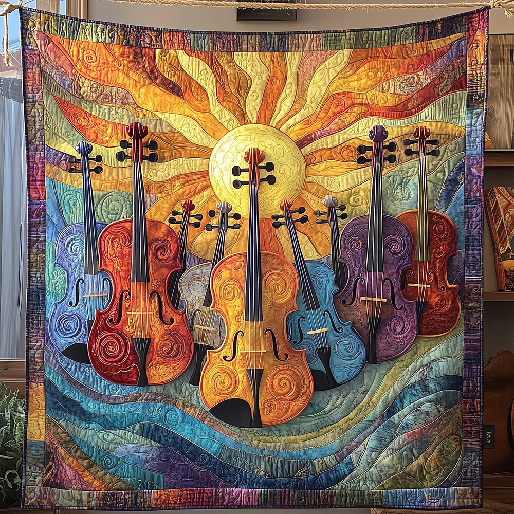 Violins Sunshine Quilted Blanket Feel the Power of Personalized Comfort with Our Blanket Violins Sunshine Quilted Blanket Feel the Power of Personalized Comfort with Our Blanket