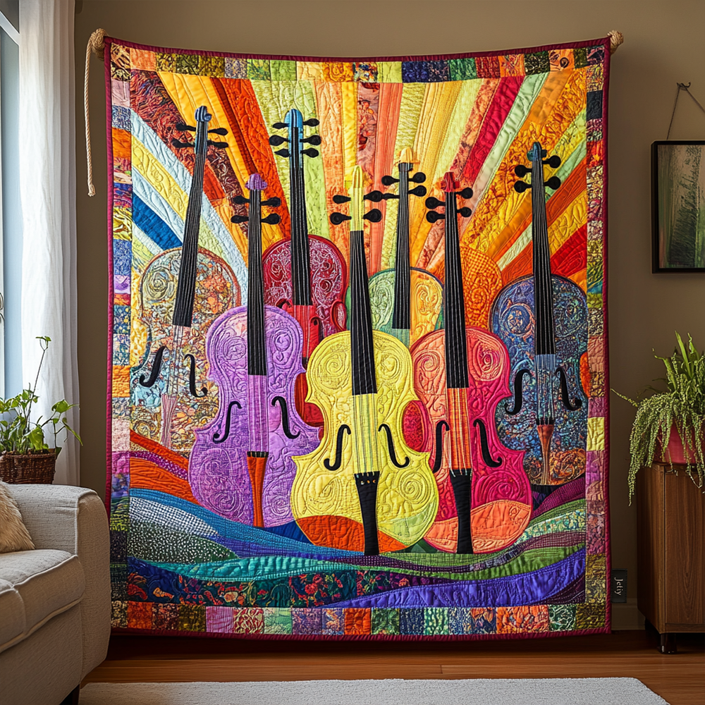 Violins Sunshine Quilted Blanket Feel the Power of Personalized Comfort with Our Blanket Violins Sunshine Quilted Blanket Feel the Power of Personalized Comfort with Our Blanket