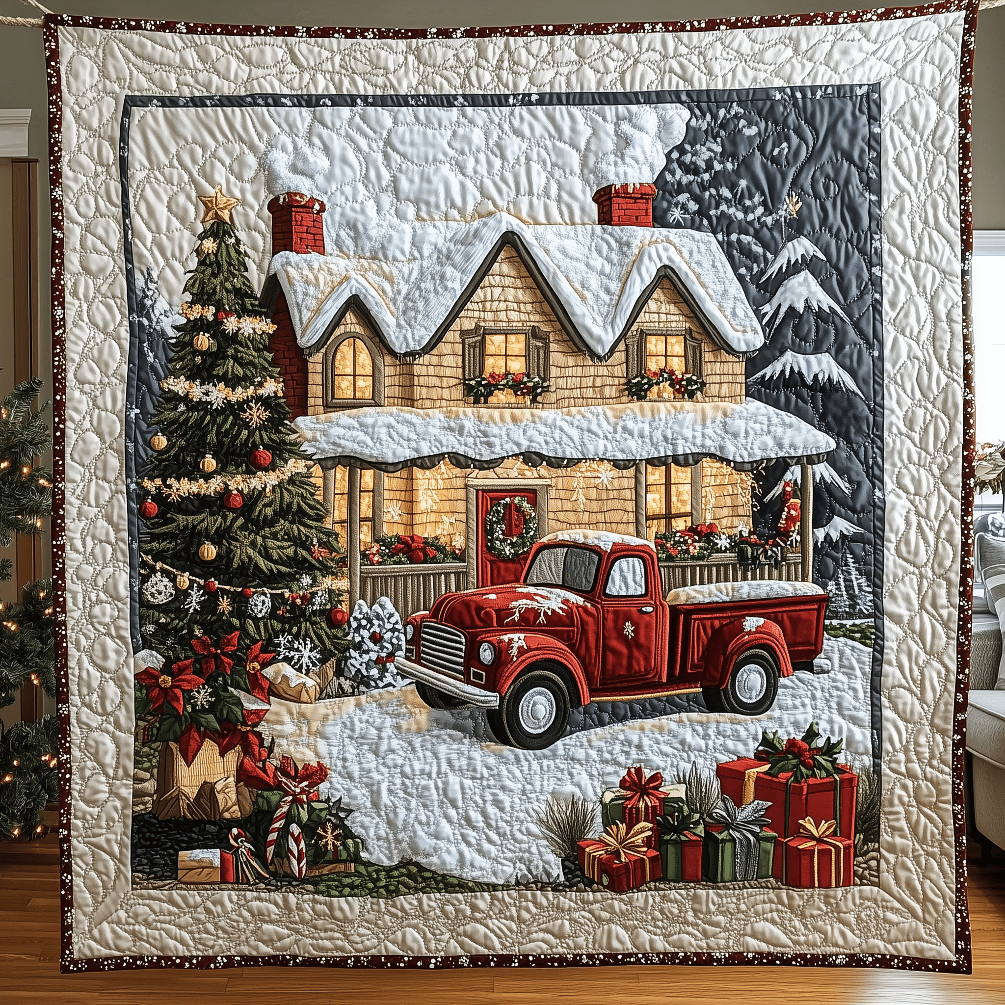 Warm And Cozy Cabin Quilted Blanket Create Warm Memories with Our Blanket for All Ages Warm And Cozy Cabin Quilted Blanket Create Warm Memories with Our Blanket for All Ages