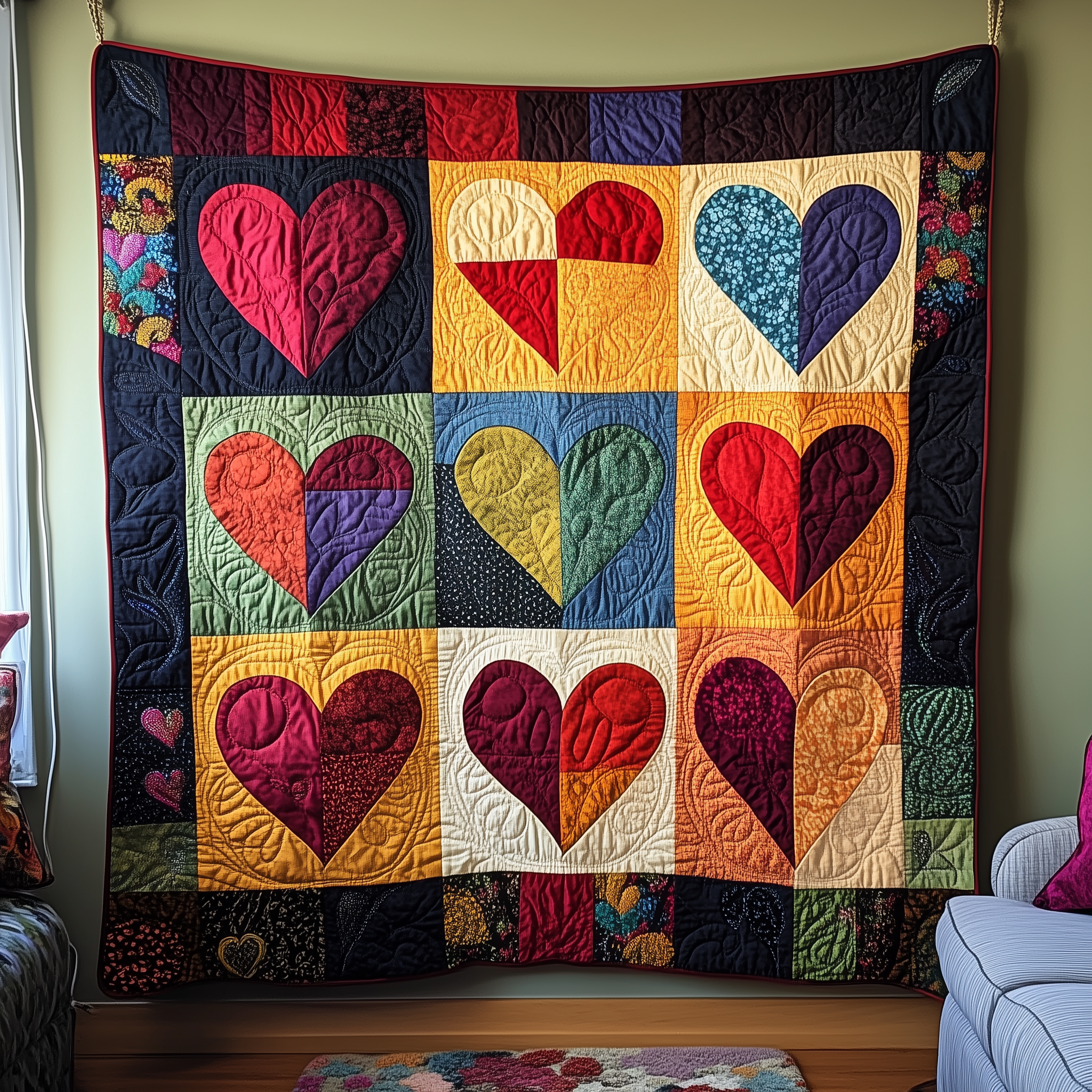 Warm Heart Quilted Blanket Best Throw Blanket Valentine'S Day Gift Ideas For Him Warm Heart Quilted Blanket Best Throw Blanket Valentine'S Day Gift Ideas For Him