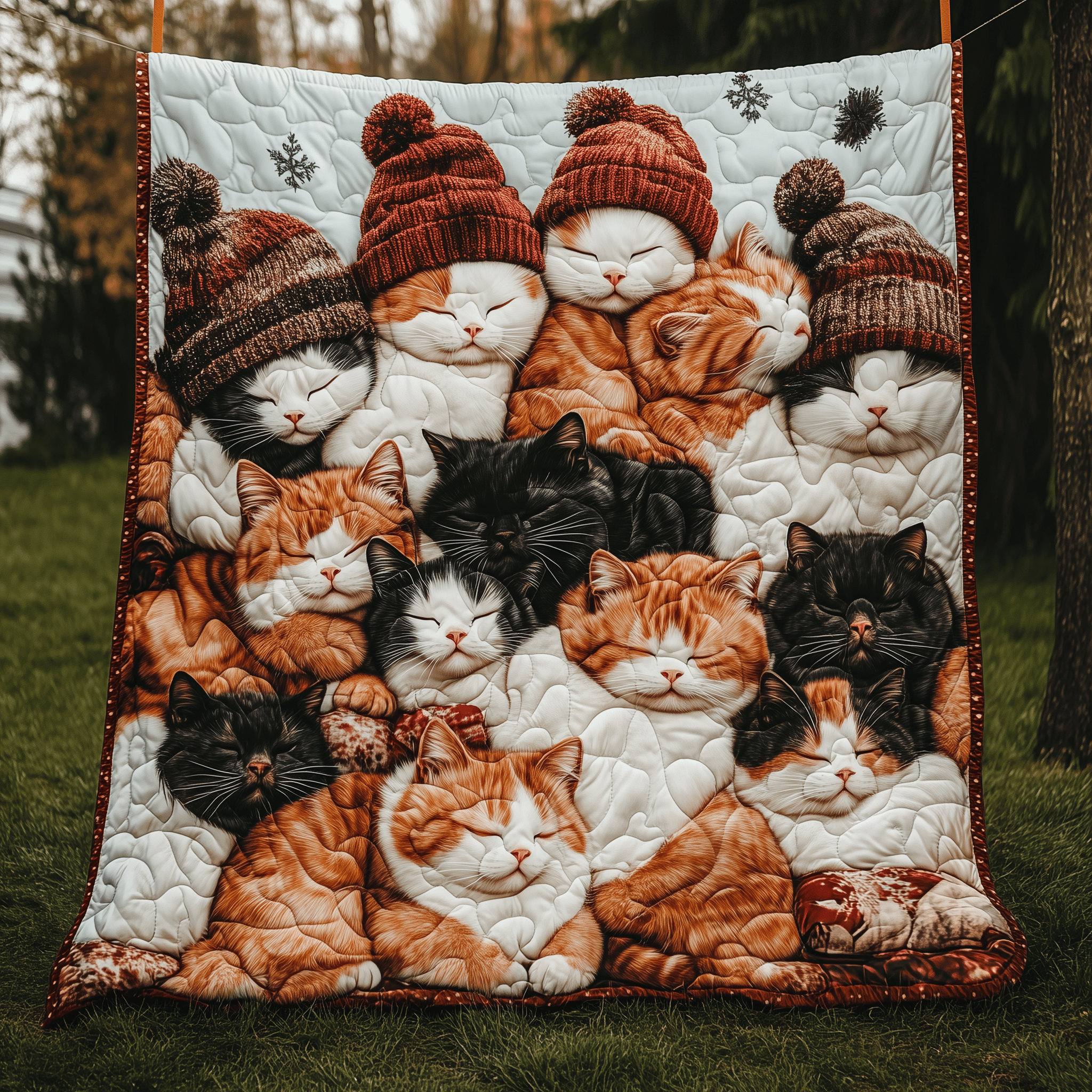 Warm Sleeping Cat Quilted Blanket Feel the Comfort of Home, Wherever You Go Warm Sleeping Cat Quilted Blanket Feel the Comfort of Home, Wherever You Go