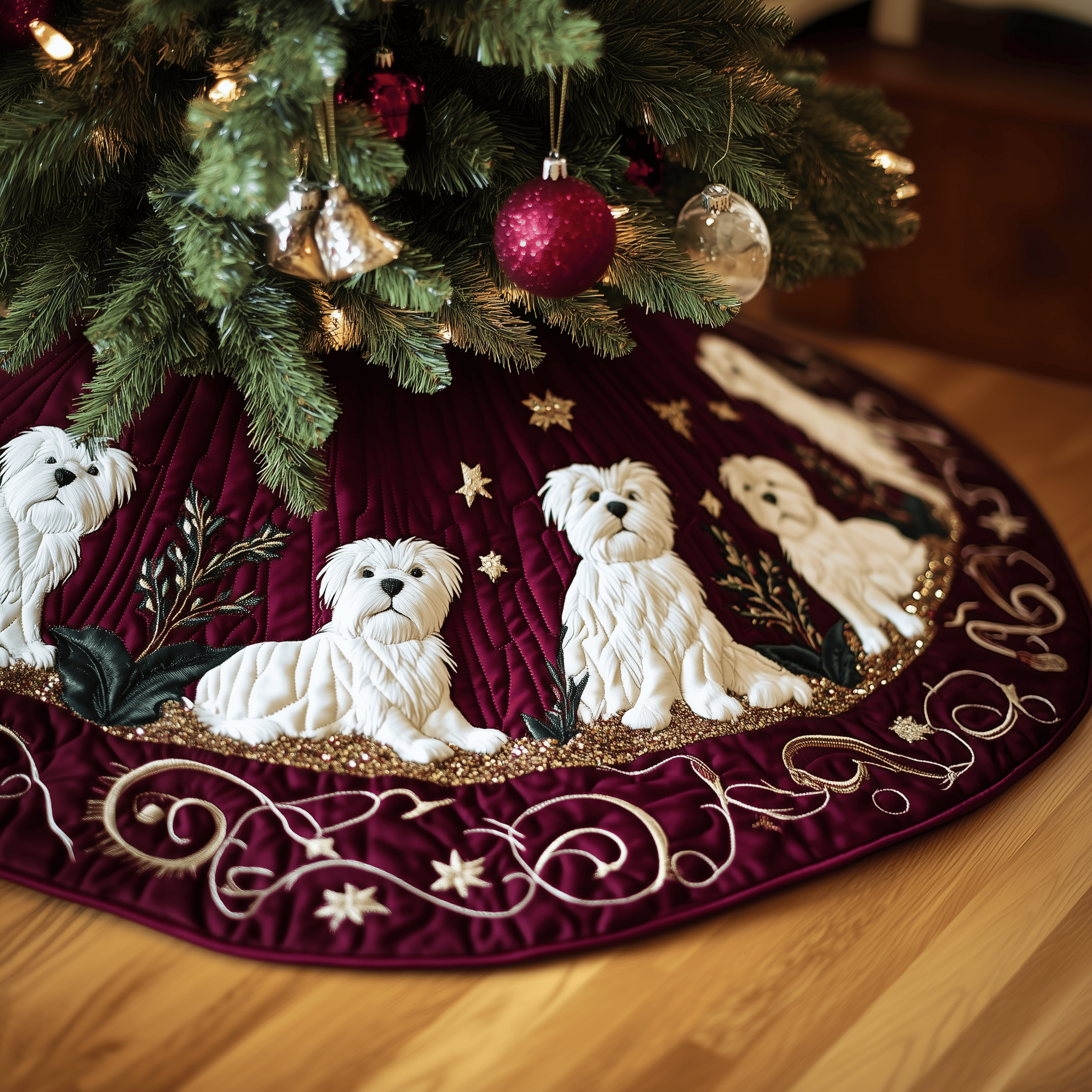West Highland Terrie Quilted Tree Skirt Celebrate Traditions Safely with a Timeless Tree Skirt West Highland Terrie Quilted Tree Skirt Celebrate Traditions Safely with a Timeless Tree Skirt