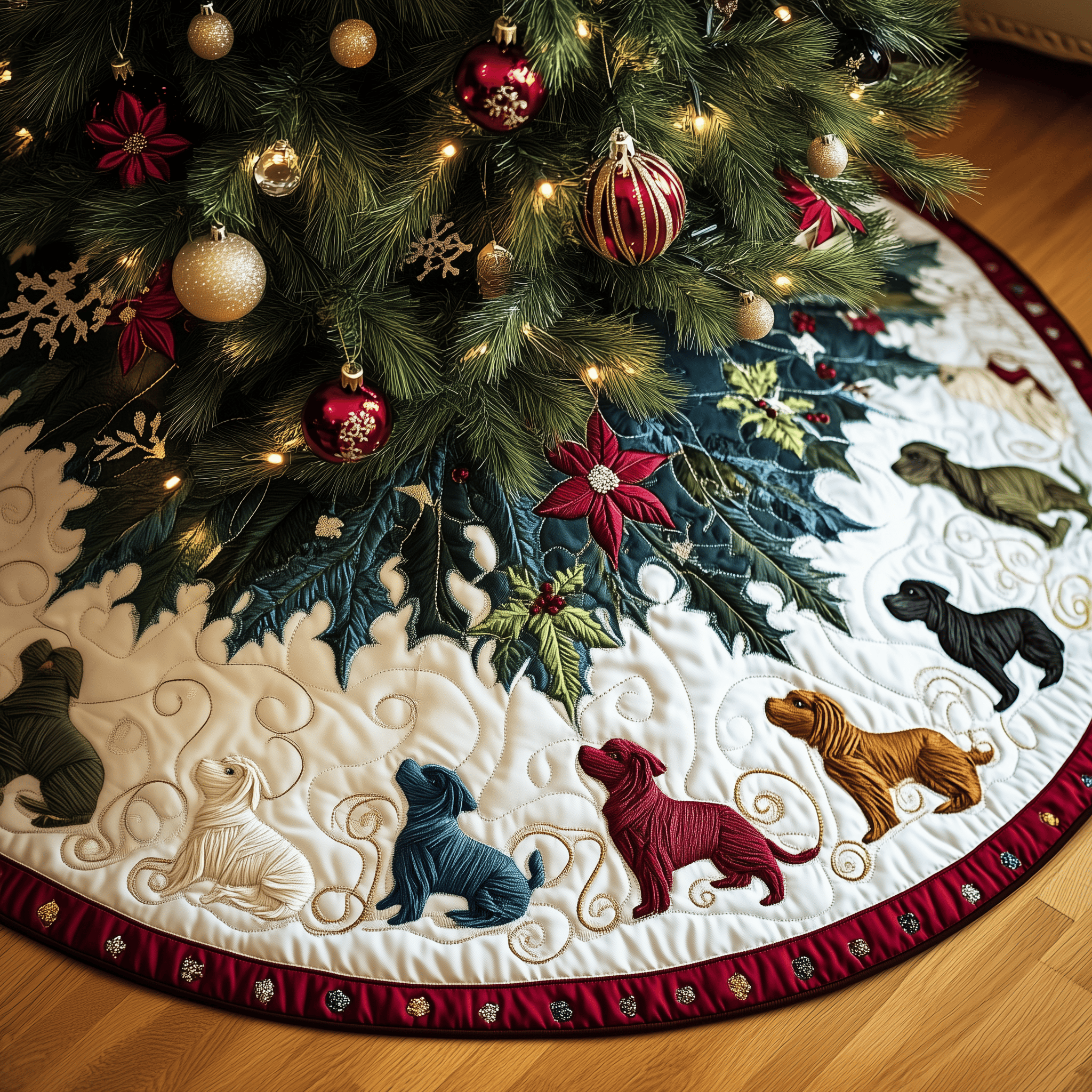 West Highland Terrie Quilted Tree Skirt Make Every Holiday Moment Bright with a Chic Tree Skirt West Highland Terrie Quilted Tree Skirt Make Every Holiday Moment Bright with a Chic Tree Skirt