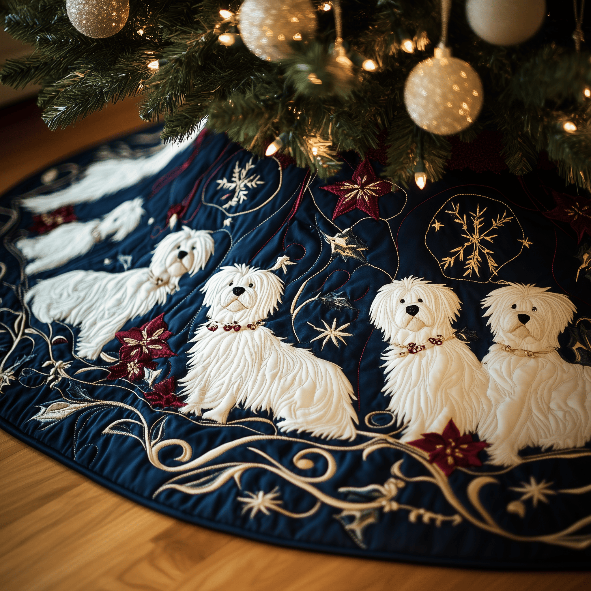 Westie Quilted Tree Skirt Enjoy Christmas Morning with a Thoughtful Tree Skirt Westie Quilted Tree Skirt Enjoy Christmas Morning with a Thoughtful Tree Skirt