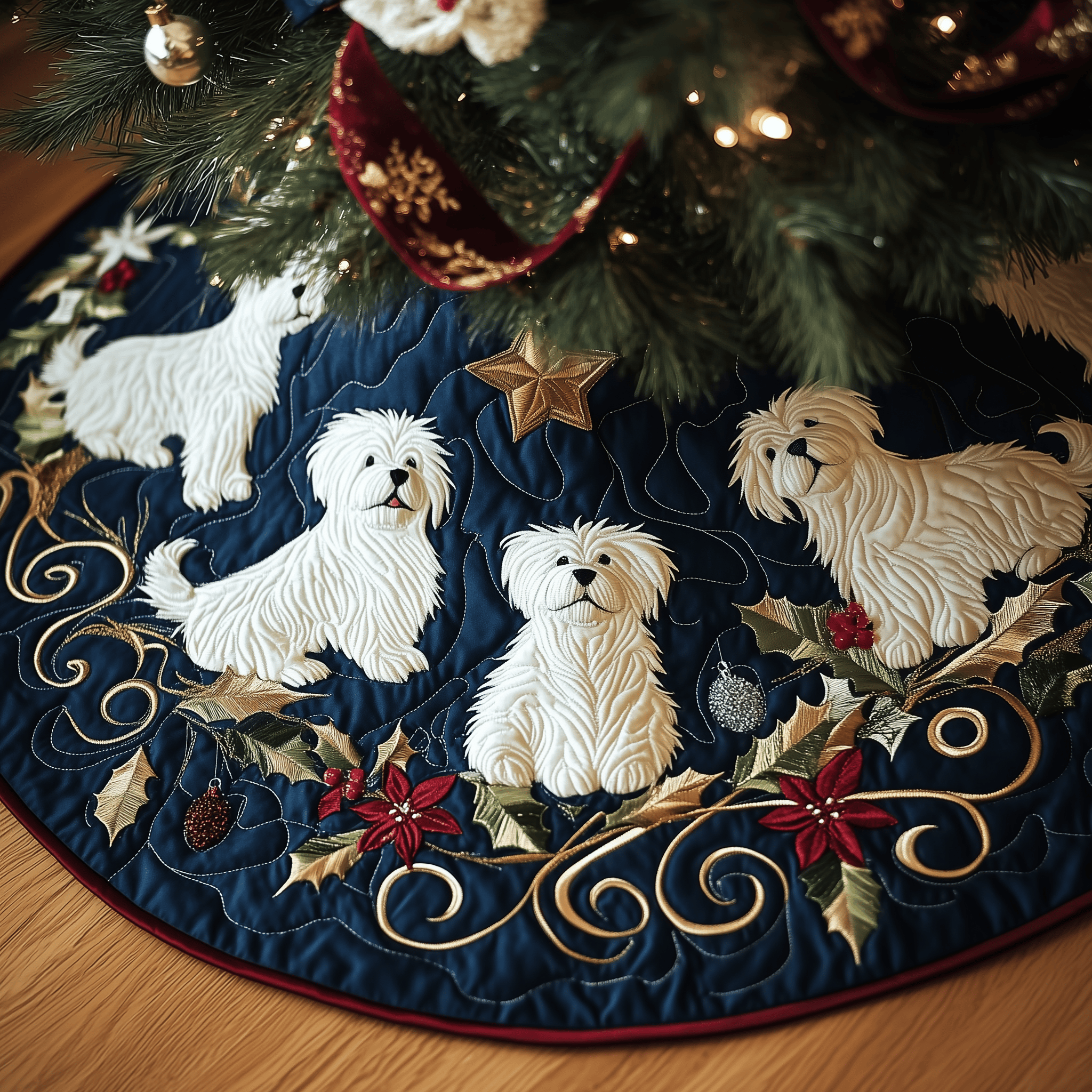 Westie Quilted Tree Skirt Feel the Warmth of the Holidays with a Safe Tree Skirt Westie Quilted Tree Skirt Feel the Warmth of the Holidays with a Safe Tree Skirt