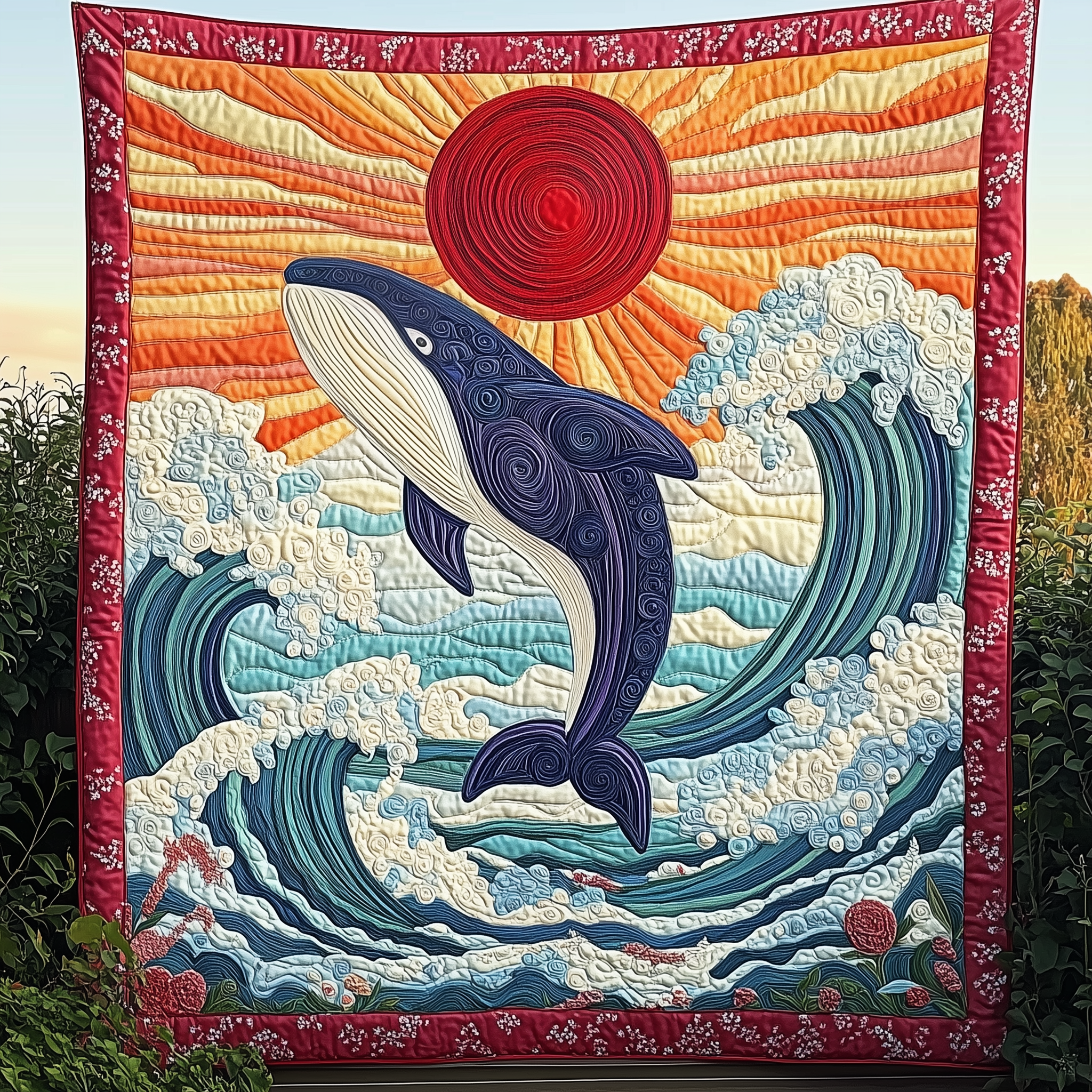 Whale Serenity Quilted Blanket Throw Blankets For Couch Whale Gifts For Adults Whale Serenity Quilted Blanket Throw Blankets For Couch Whale Gifts For Adults