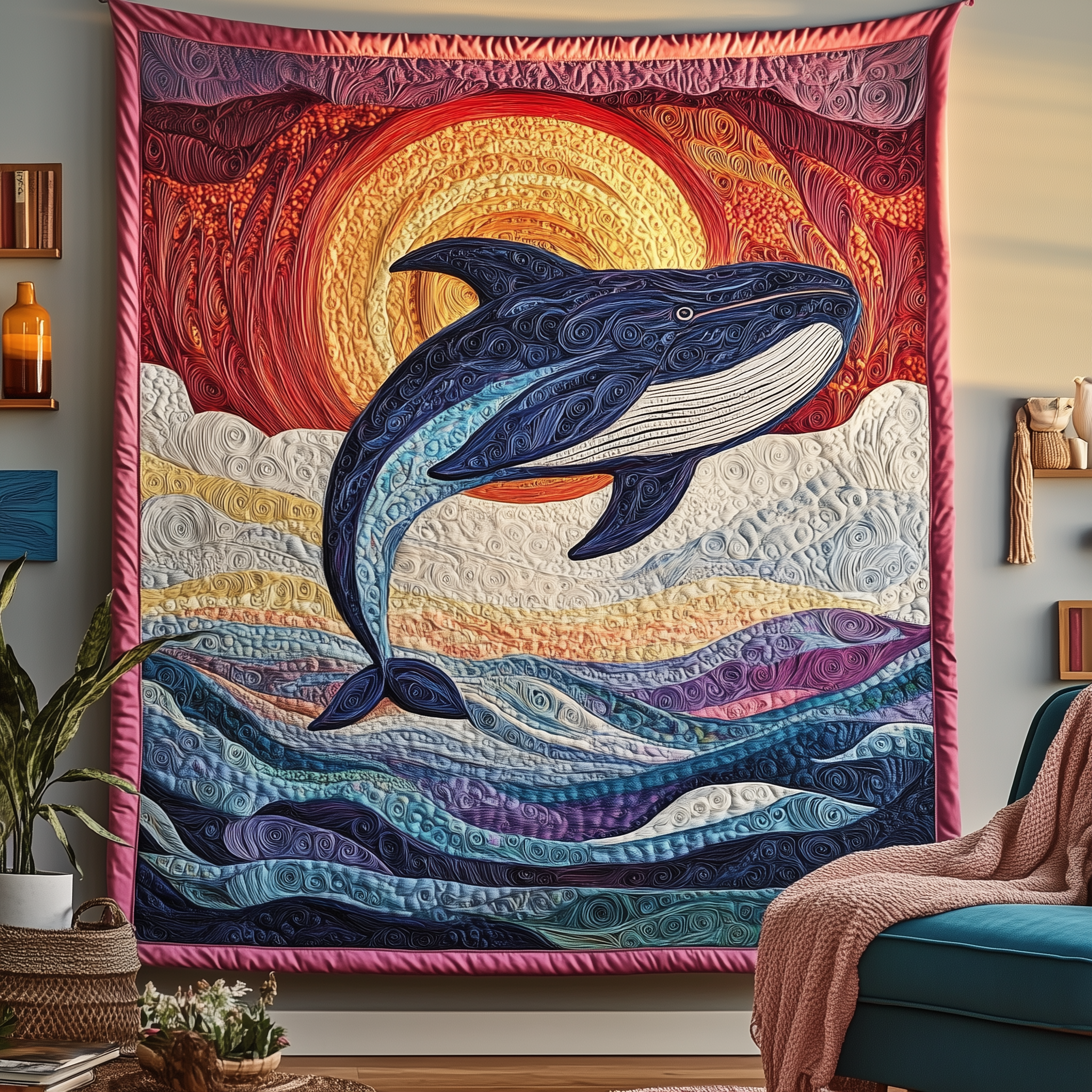 Whale Serenity Quilted Blanket Throw Blankets For Couch Whale Related Gifts Whale Serenity Quilted Blanket Throw Blankets For Couch Whale Related Gifts
