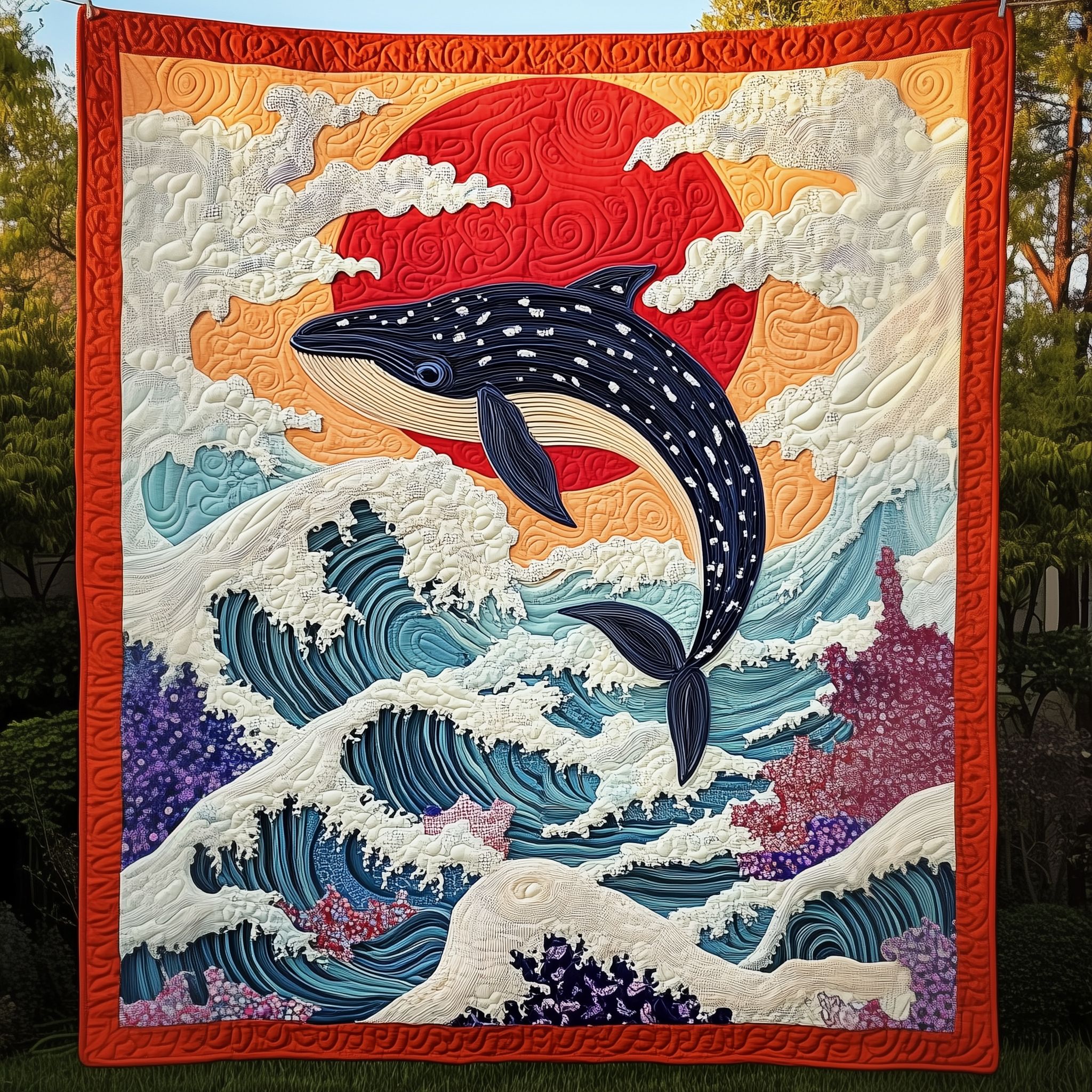 Whale Serenity Quilted Blanket Throw Blankets For Couch Whale Themed Gifts Whale Serenity Quilted Blanket Throw Blankets For Couch Whale Themed Gifts
