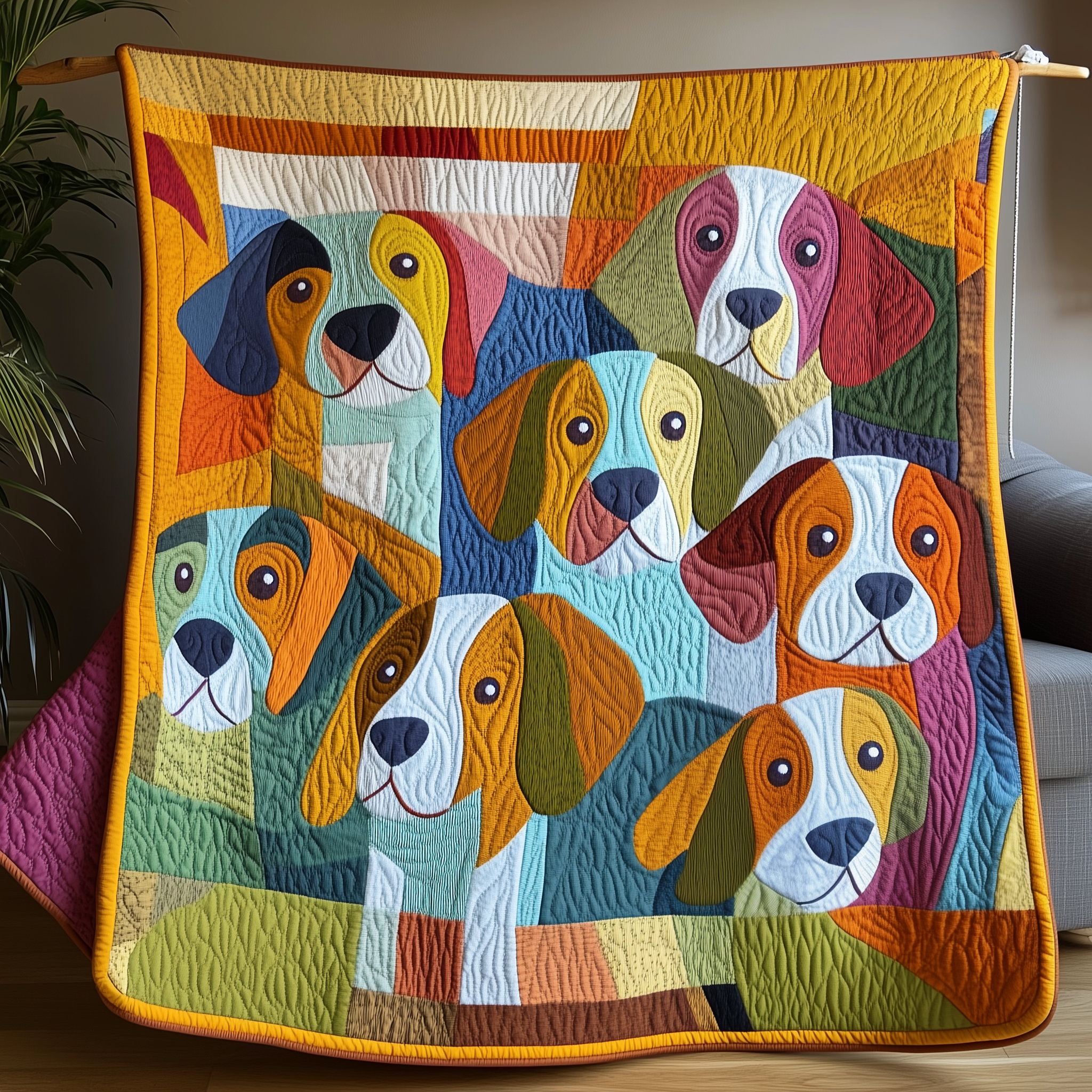 Whimsical Beagle Quilted Blanket Feel the Luxury of a Blanket That Stands Out Whimsical Beagle Quilted Blanket Feel the Luxury of a Blanket That Stands Out
